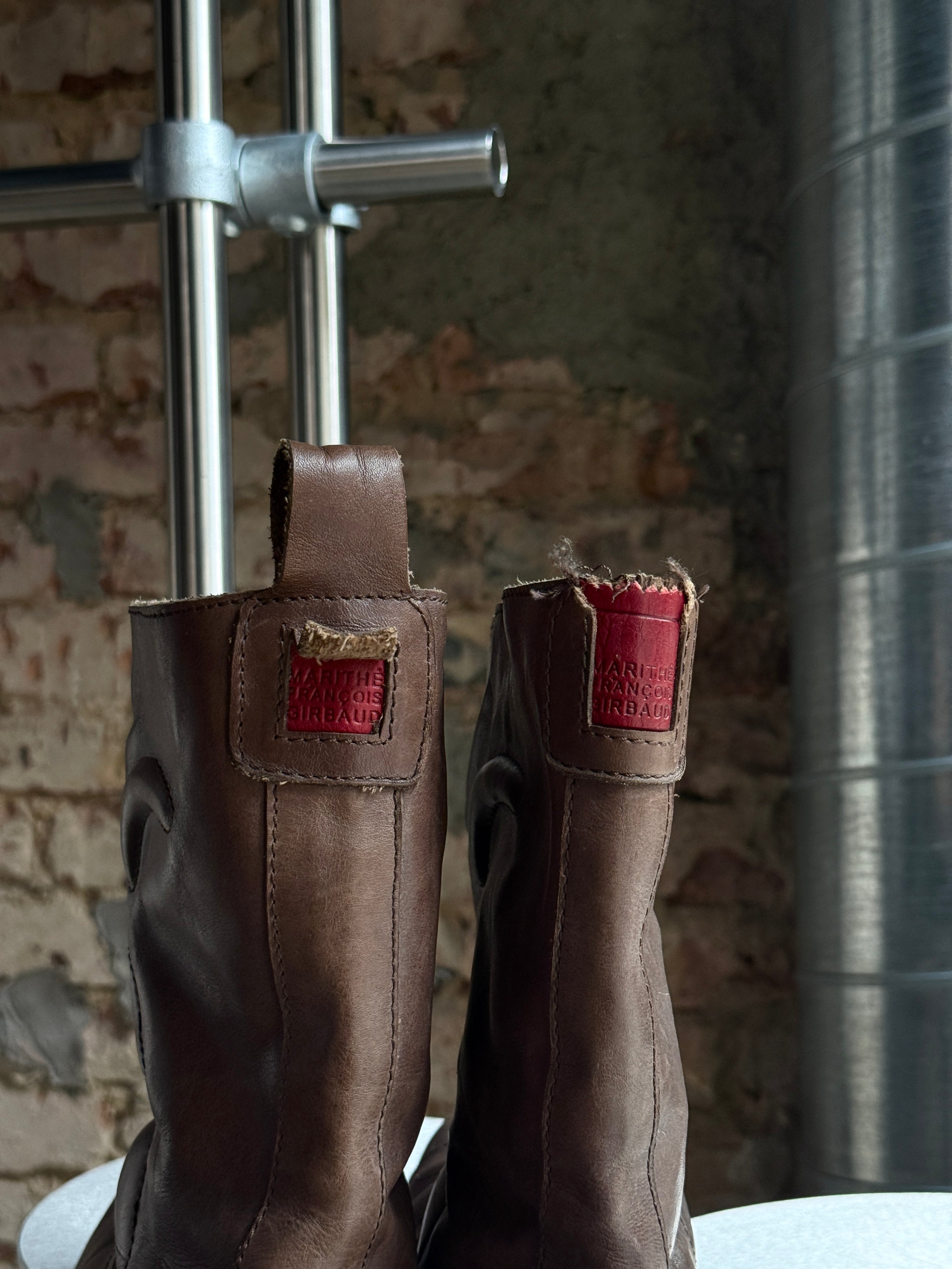 Vintage 2000s Marithé + François Girbaud Brown Ankle Leather Boots - EU 41