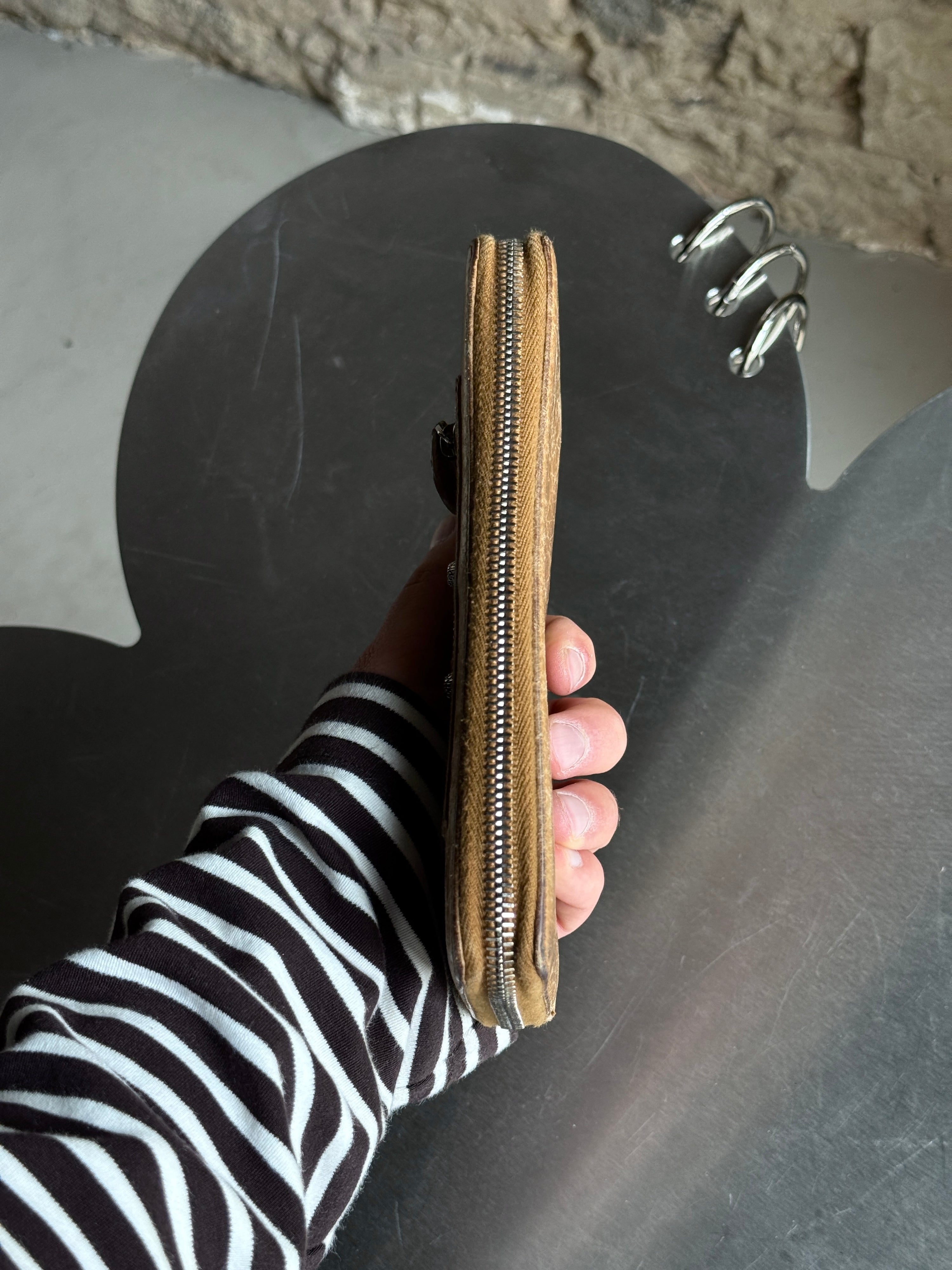 Vintage Balenciaga City Zip Around Long Wallet Brown
