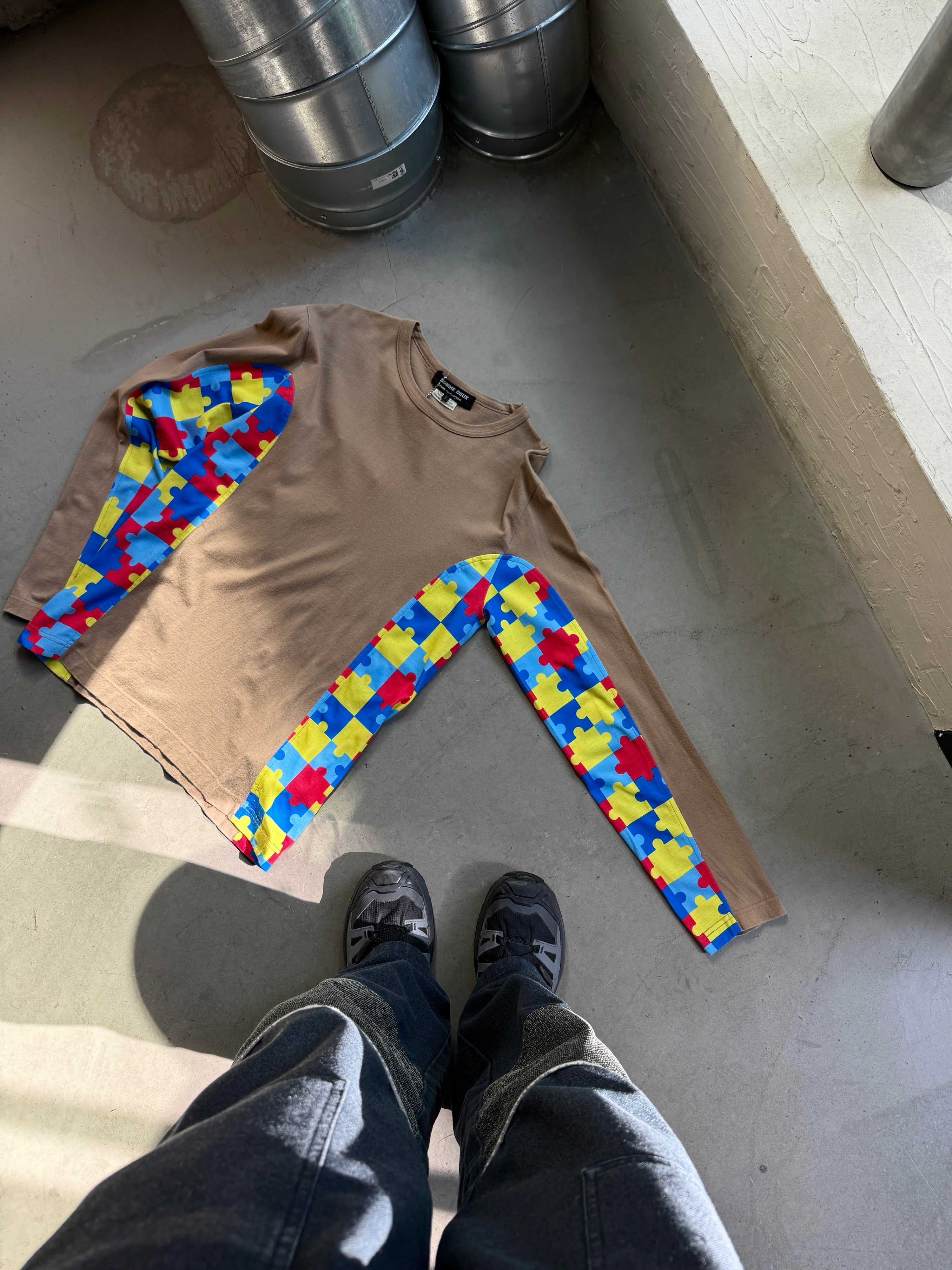 AD2023 Comme des Garçons Homme Deux “Puzzle” Longsleeve Beige - S