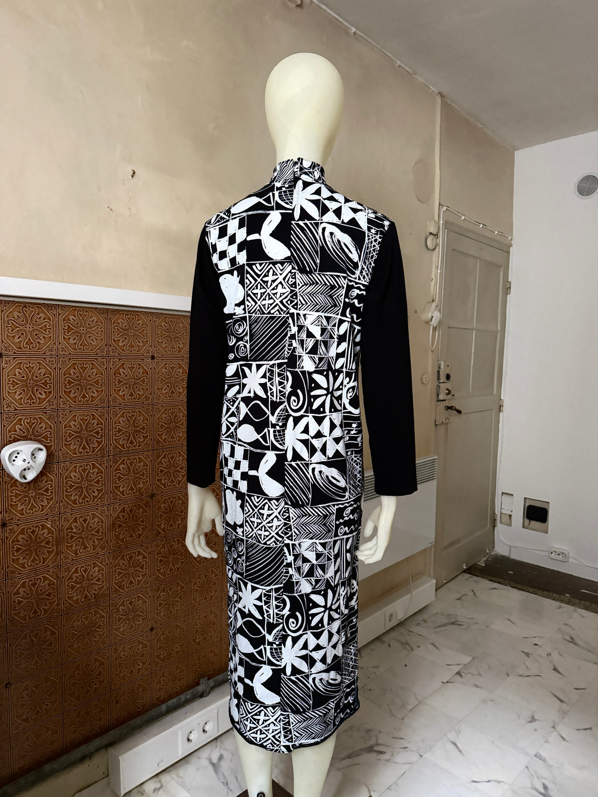 AD1991 Comme des Garçons Tricot Abstract Dress White/Black - S