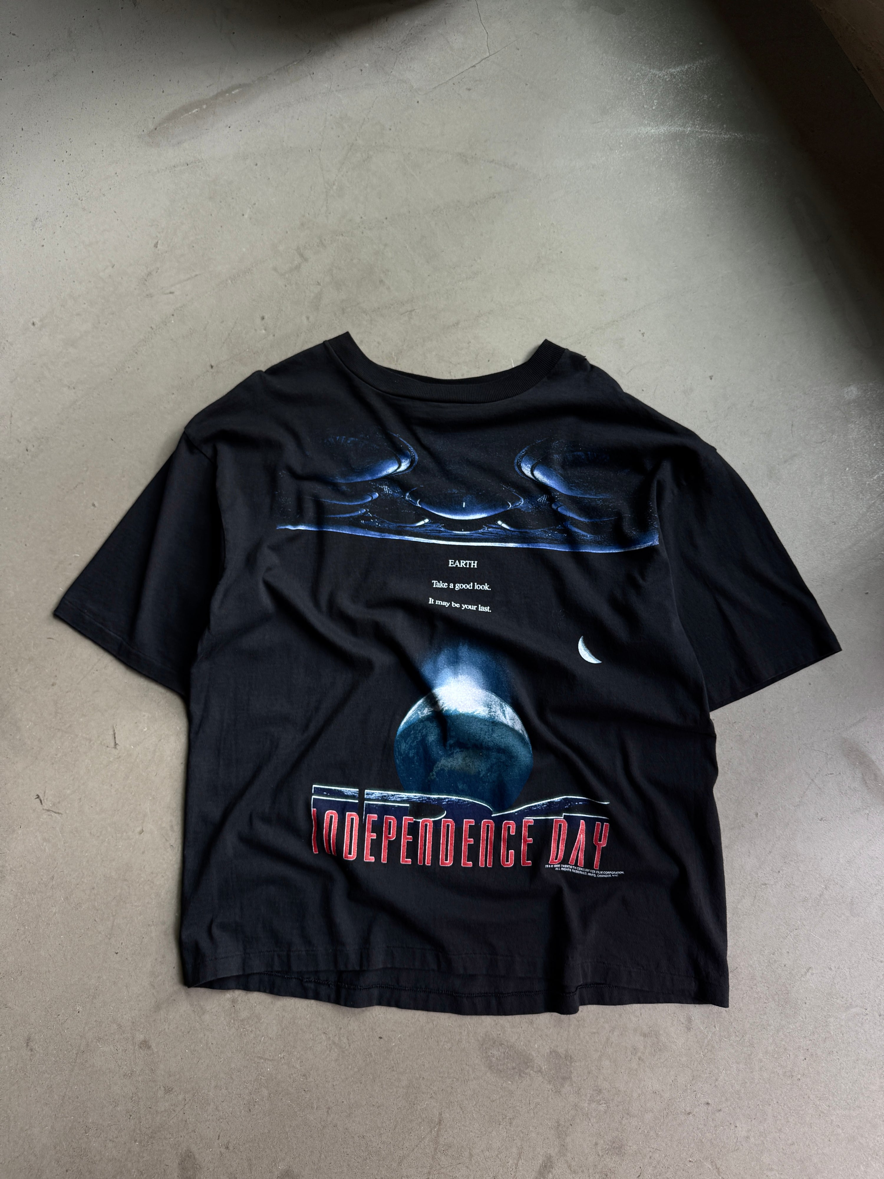 1996 Independence Day Movie Promo Tee Black - XL