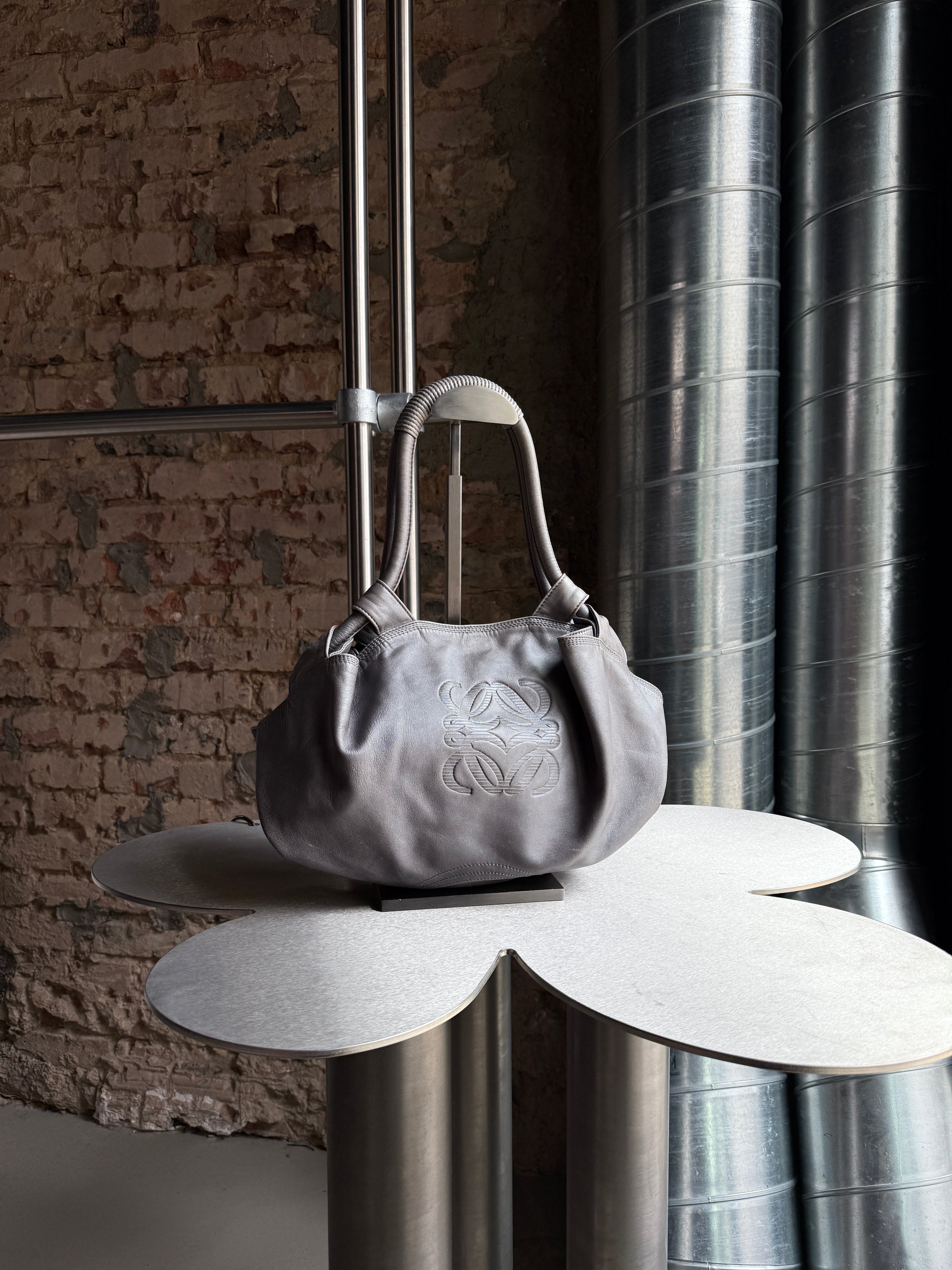 Loewe “Nappa Aire” Hobo Bag Metallic Grey