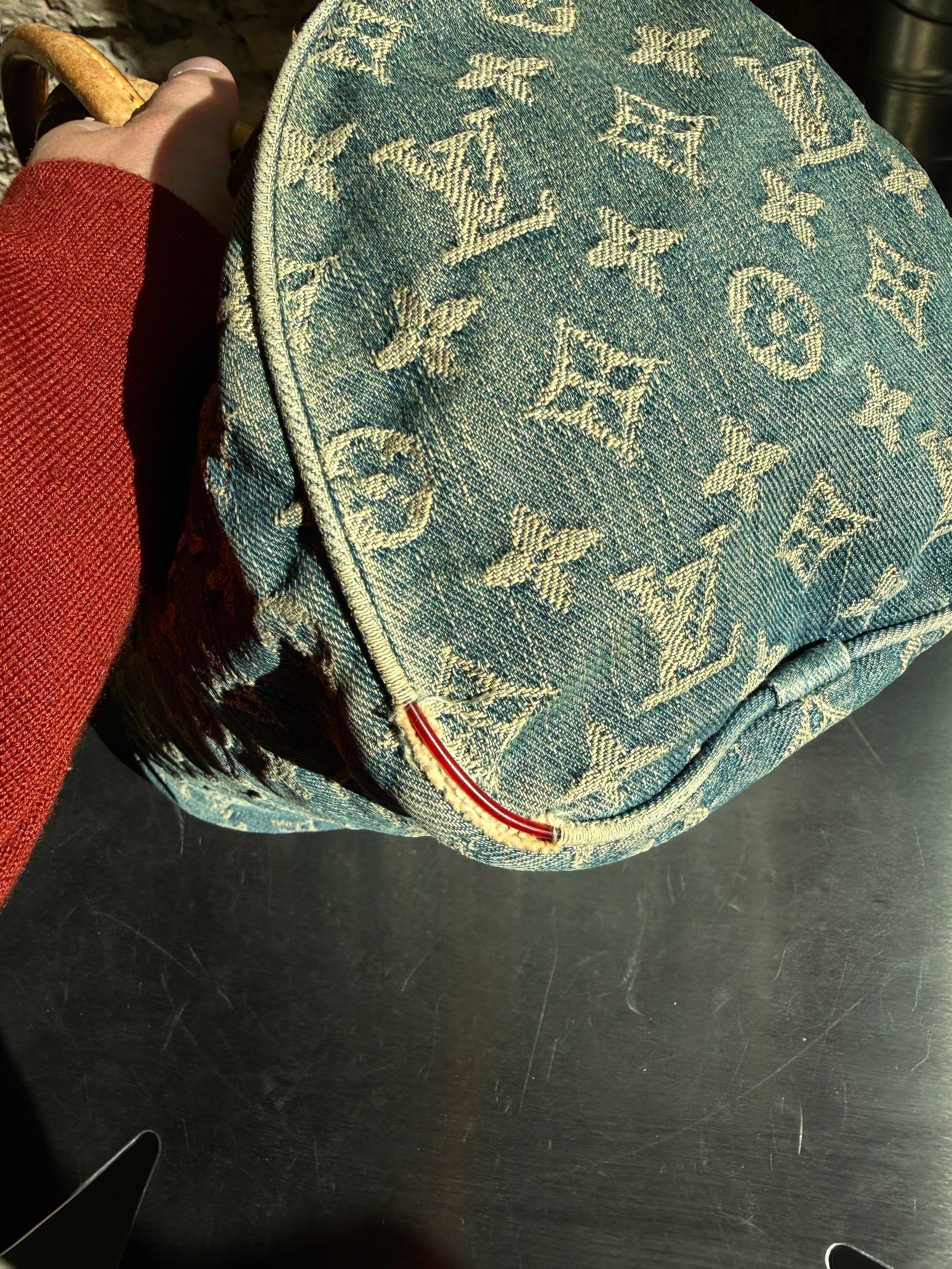 Vintage 2005 Louis Vuitton Denim Speedy Bag Blue (SP0095)