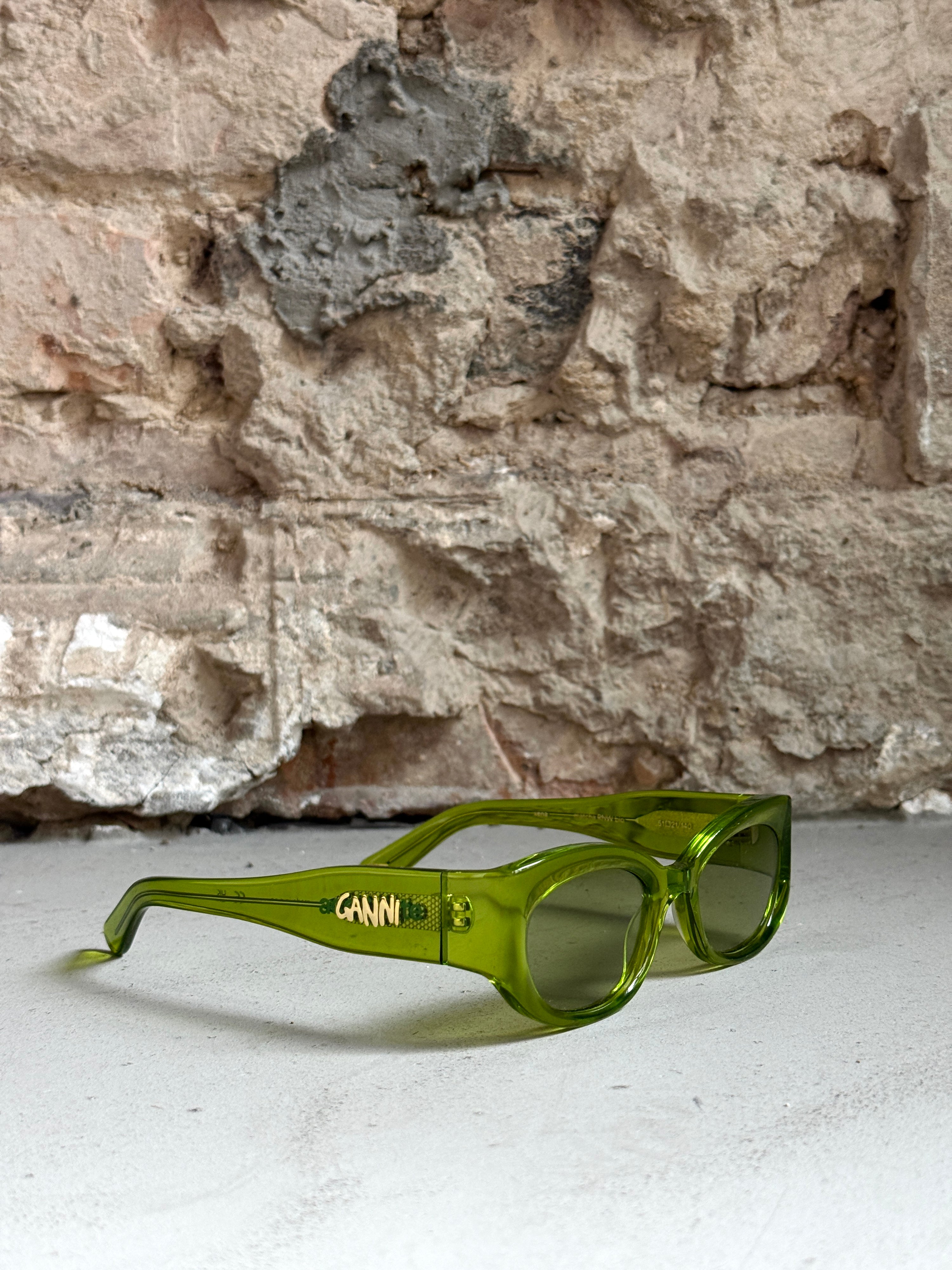 GANNI x Ace Tate “Xena” Sunglasses Neon Green