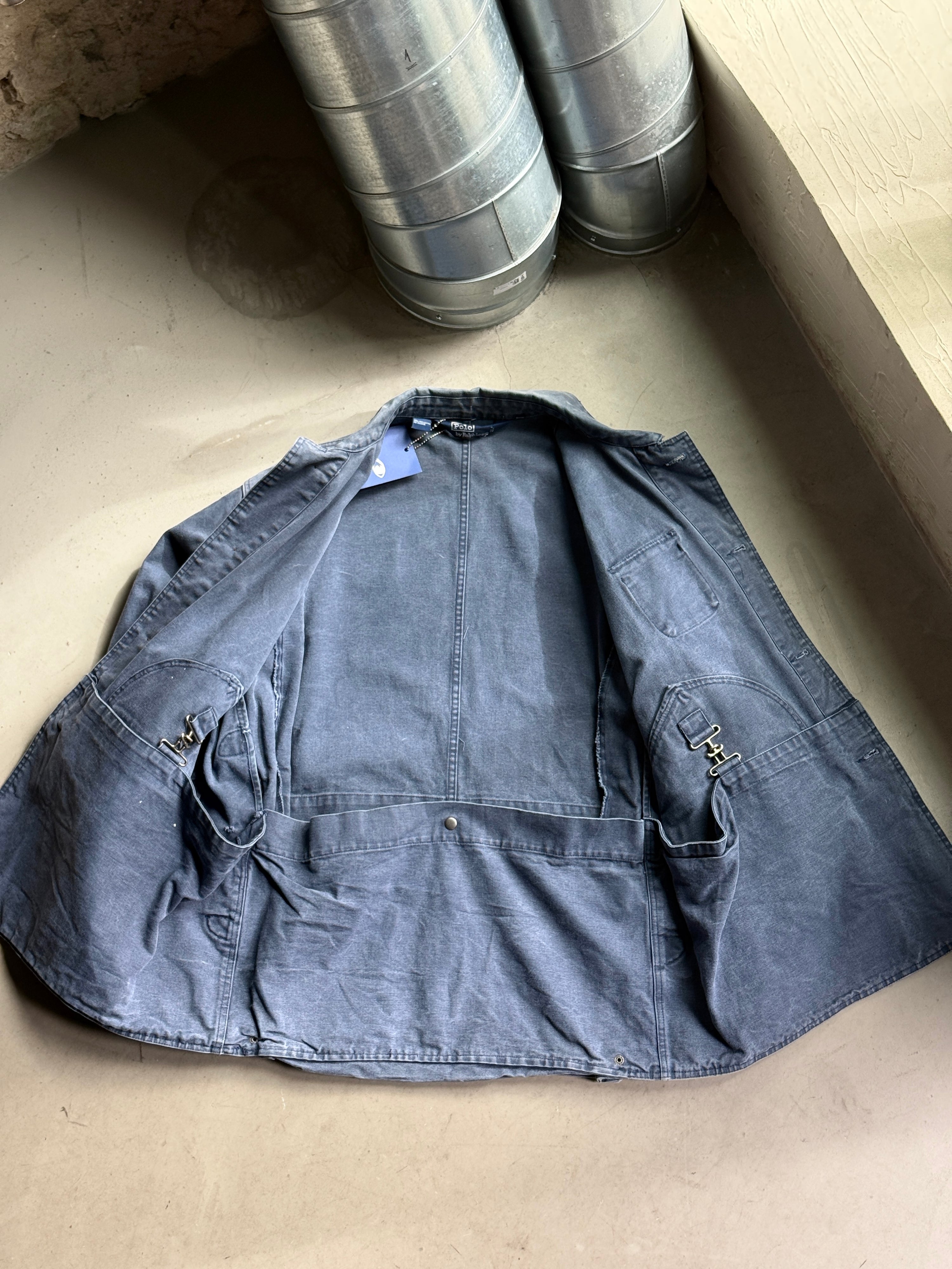 Vintage 1990s Faded Ralph Lauren Barn Chore Coat Blue - XXL