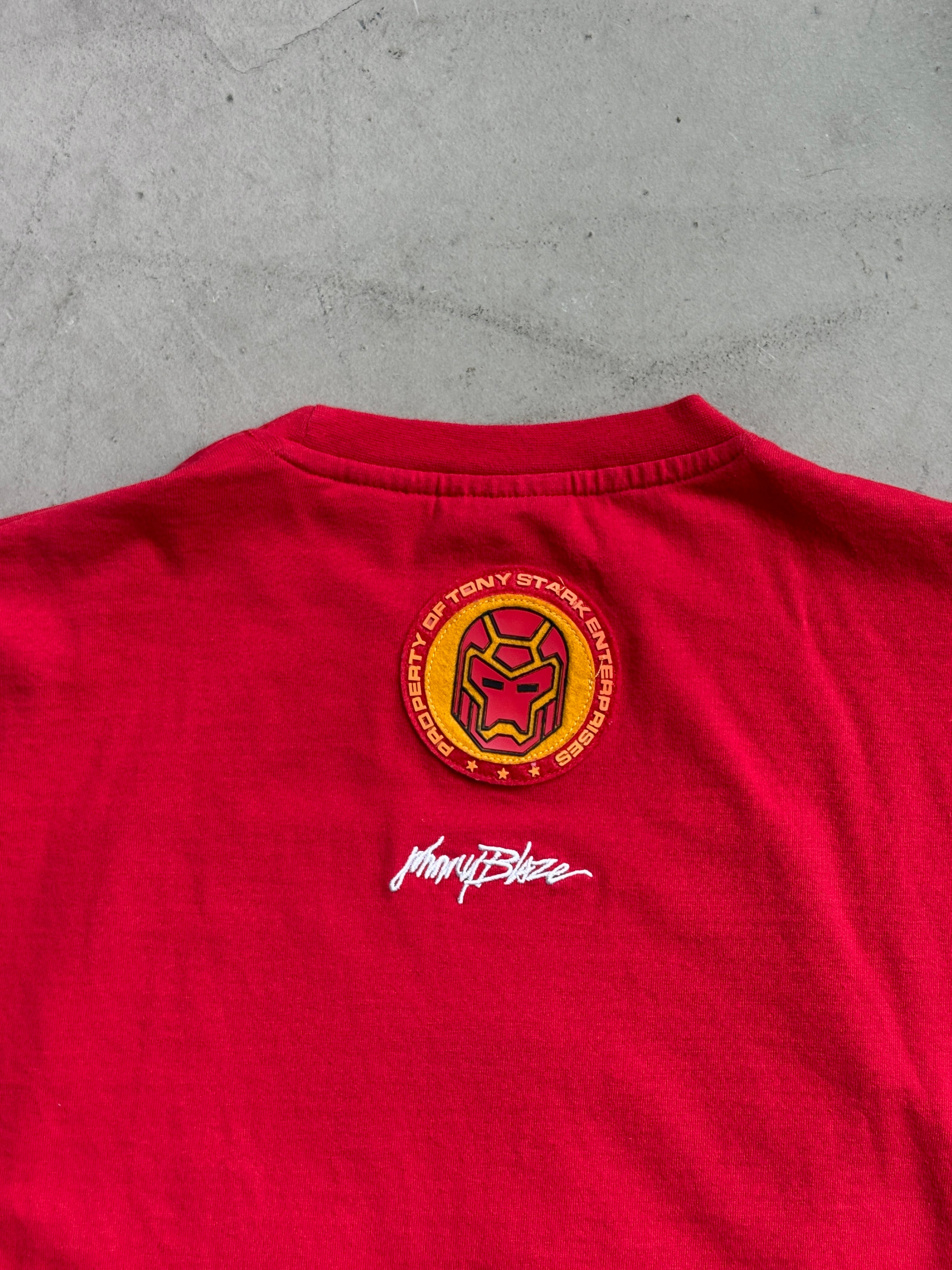 Vintage Marvel Iron Man x Johnny Blaze Tee Red - L