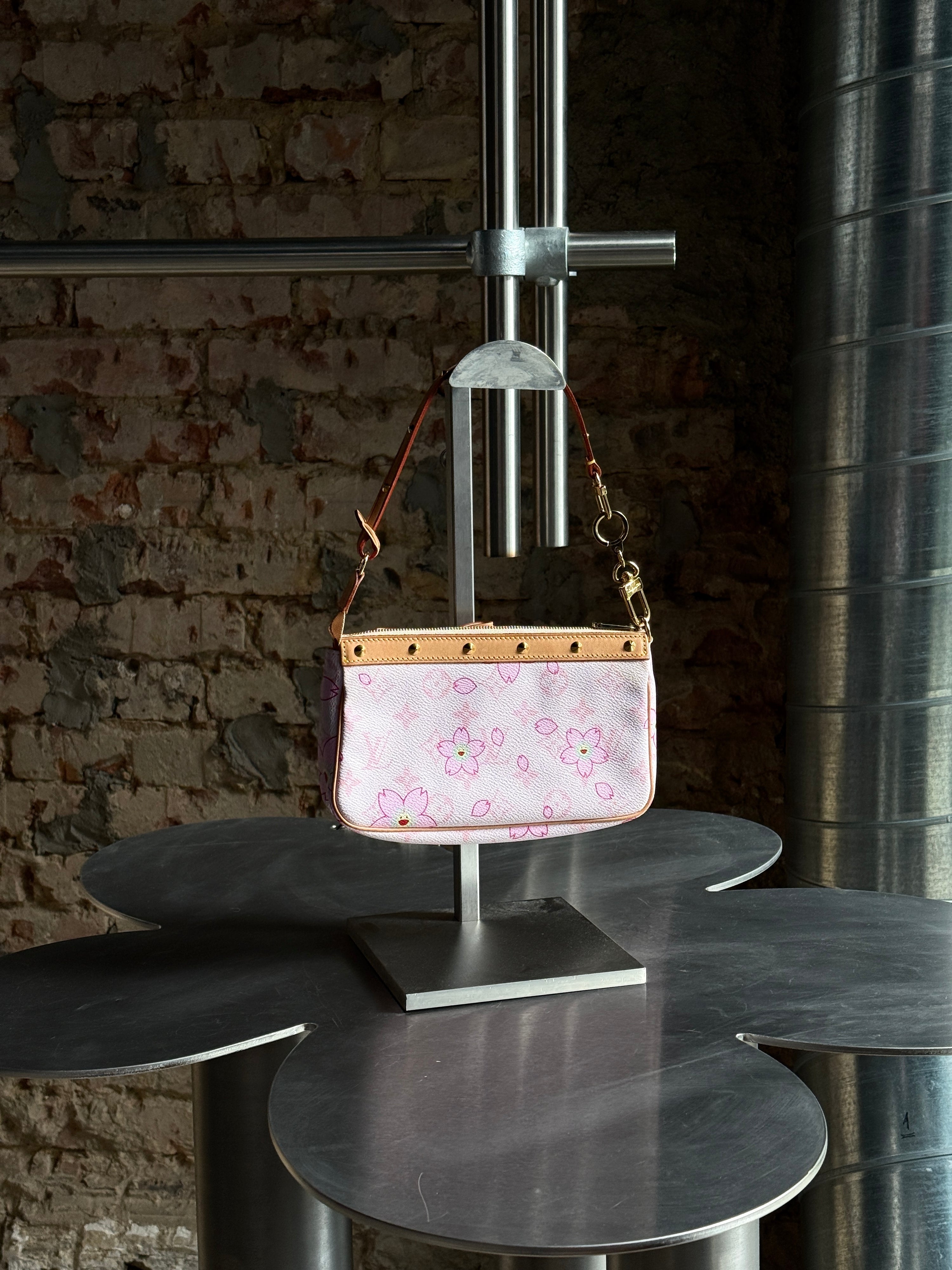 Vintage 2003 Louis Vuitton x Murakami Sakura Cherry Blossoms Pochette Handbag