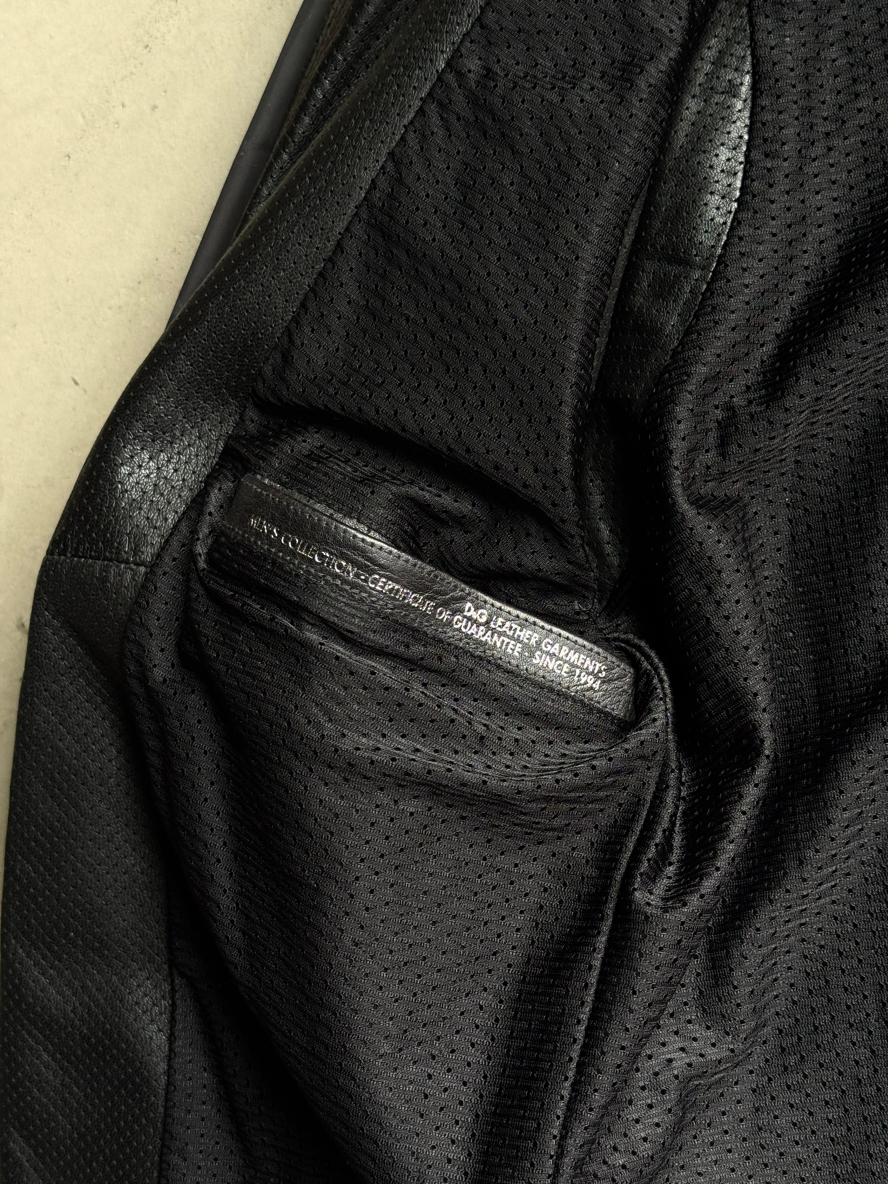 Vintage 2000s Dolce Gabbana “2 in 1” Leather Bomber Jacket Black - S