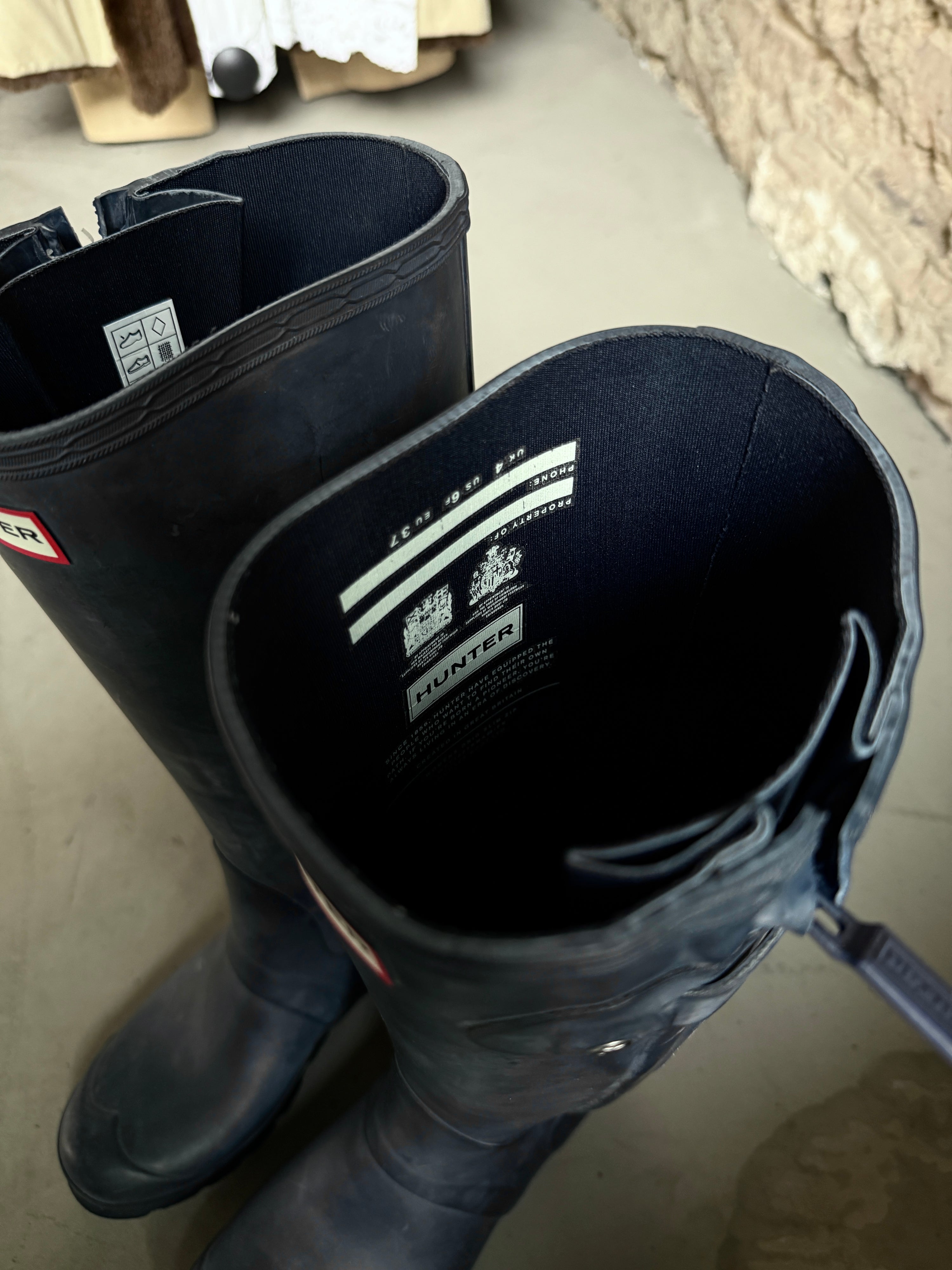 Hunter Wellington Rubber Boots Navy - EU 37