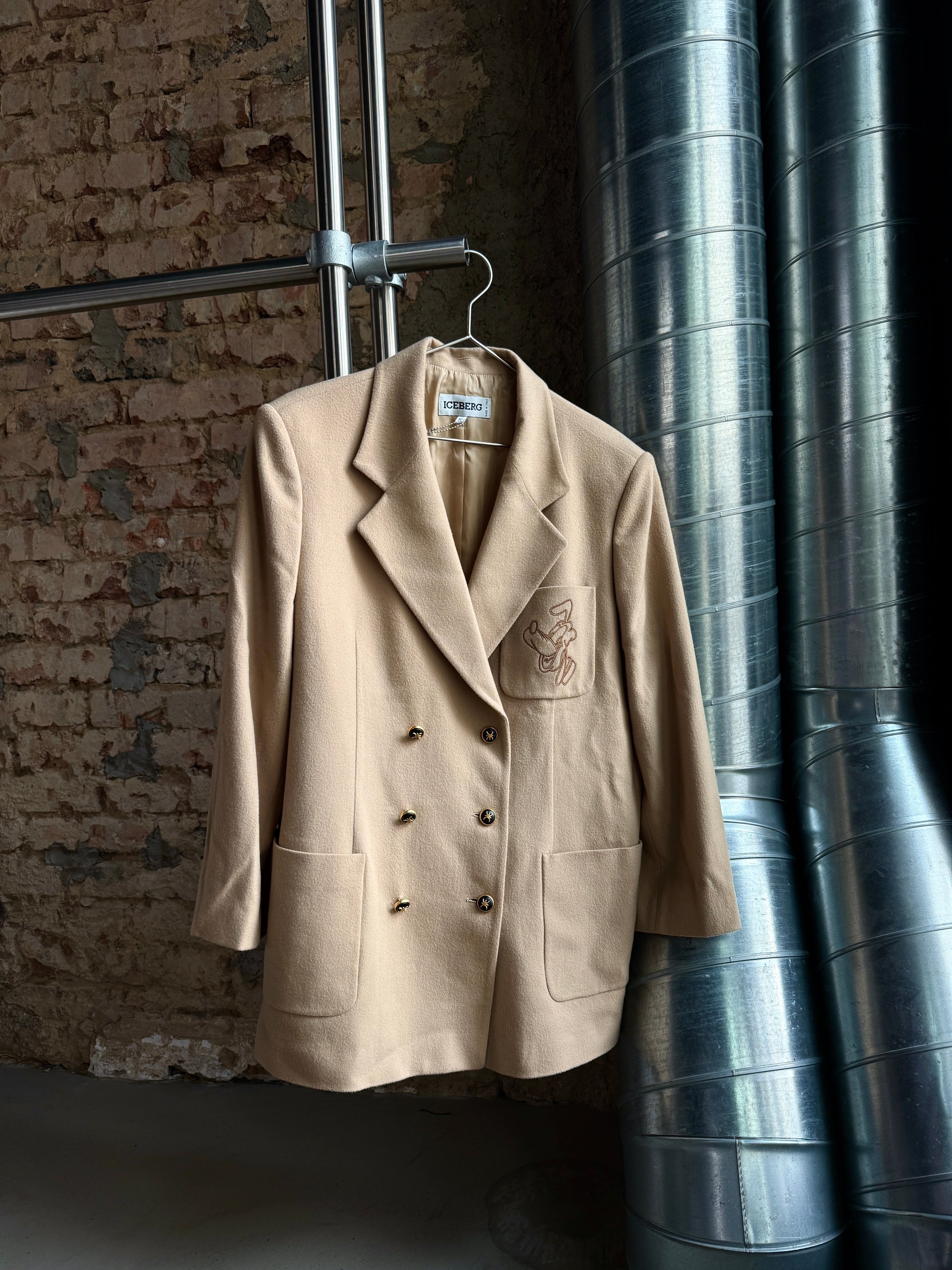 Vintage 1994 Iceberg "Pluto" Double Breasted Wool Blazer - L