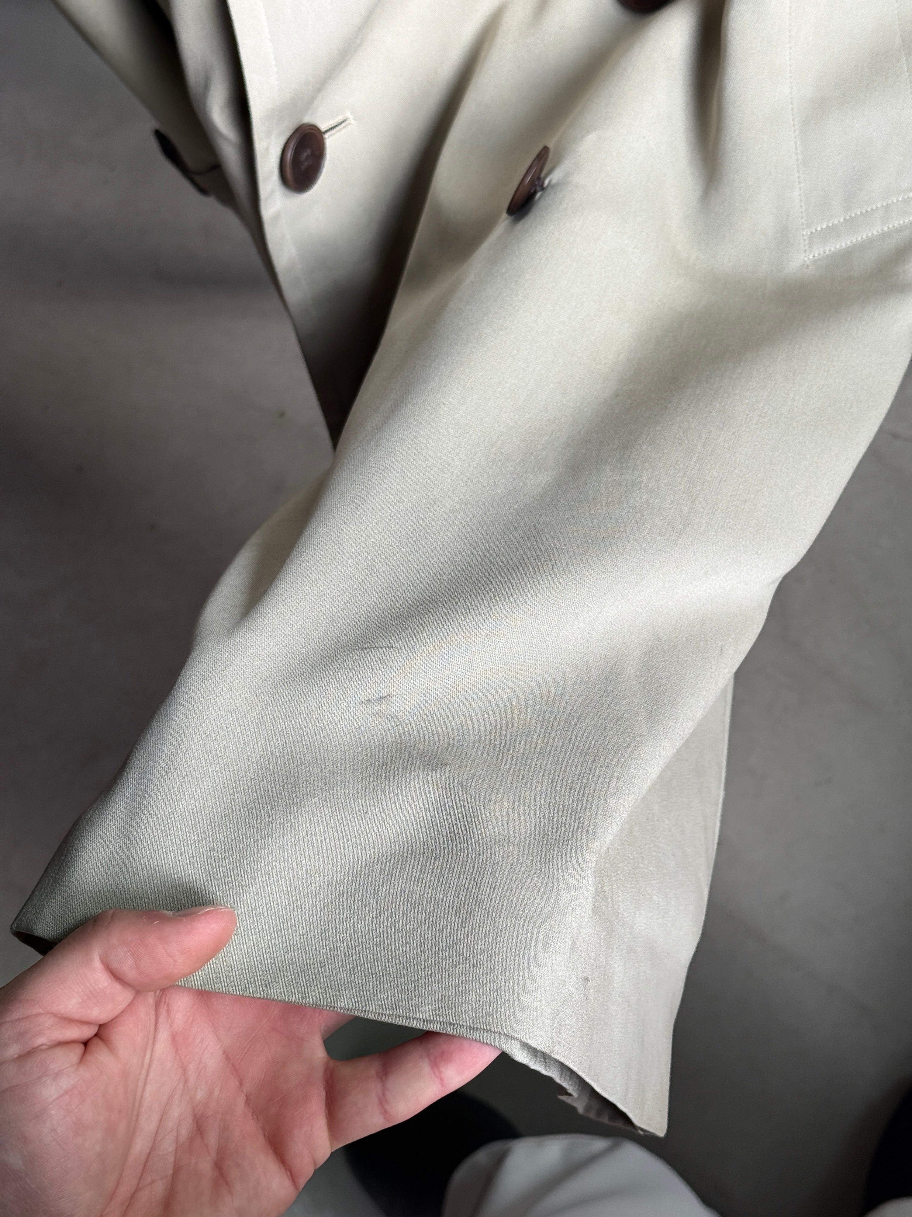 Vintage 1990s Jean Paul Gaultier Objet Homme Double Breasted Trench Coat Beige - L
