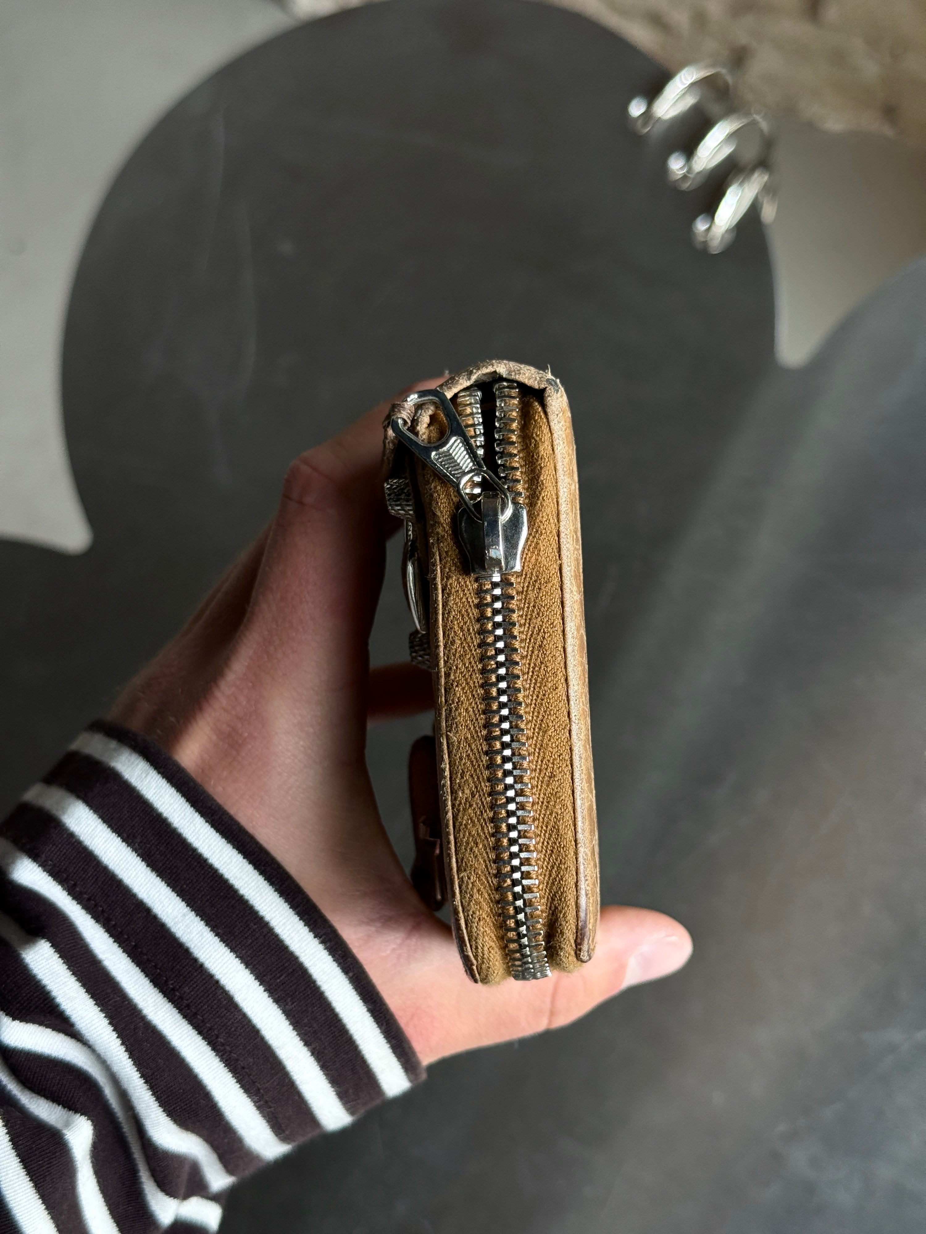 Vintage Balenciaga City Zip Around Long Wallet Brown