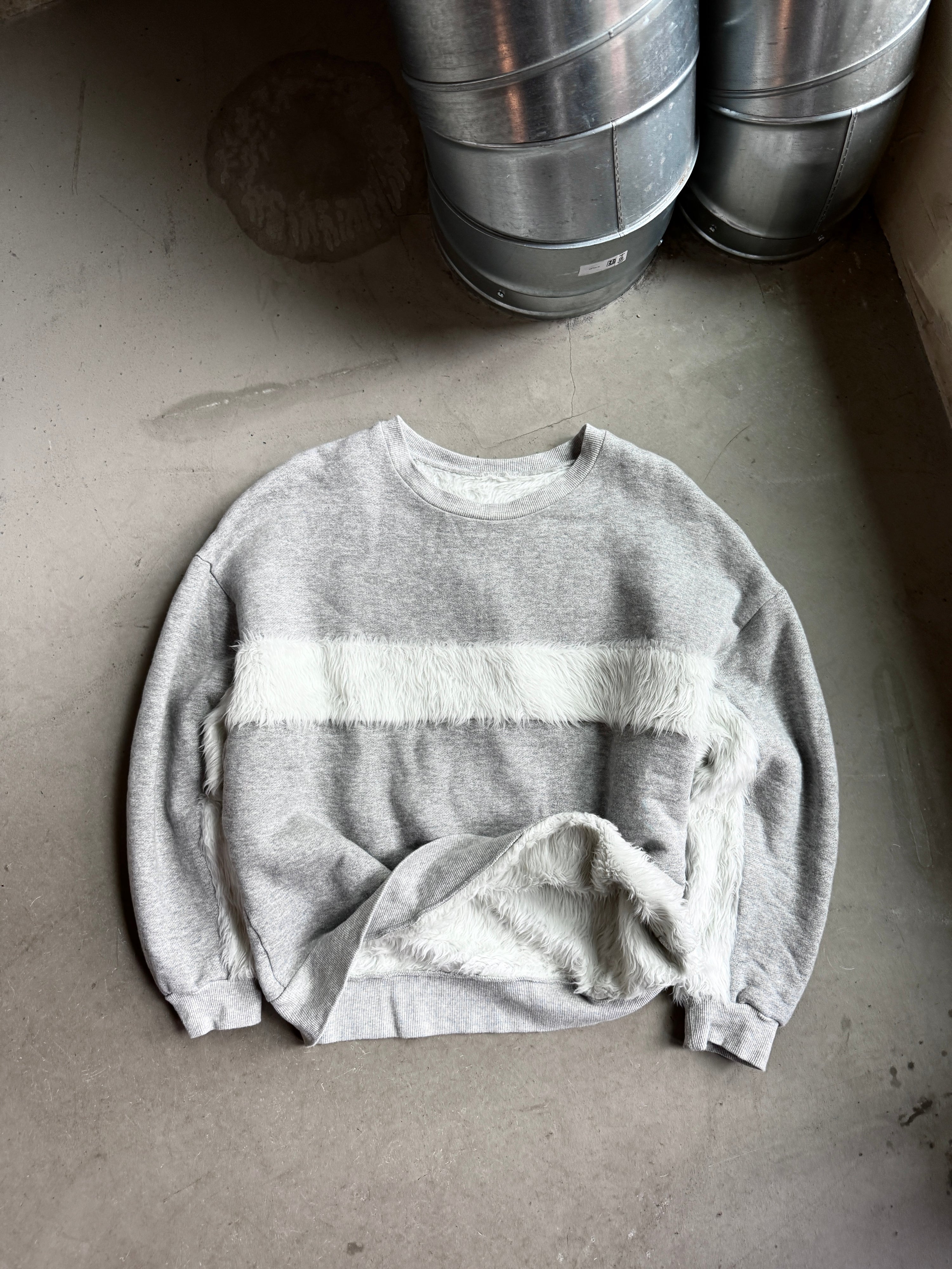 Y’s by Yohji Yamamoto Faux Fur Sweater Grey - L