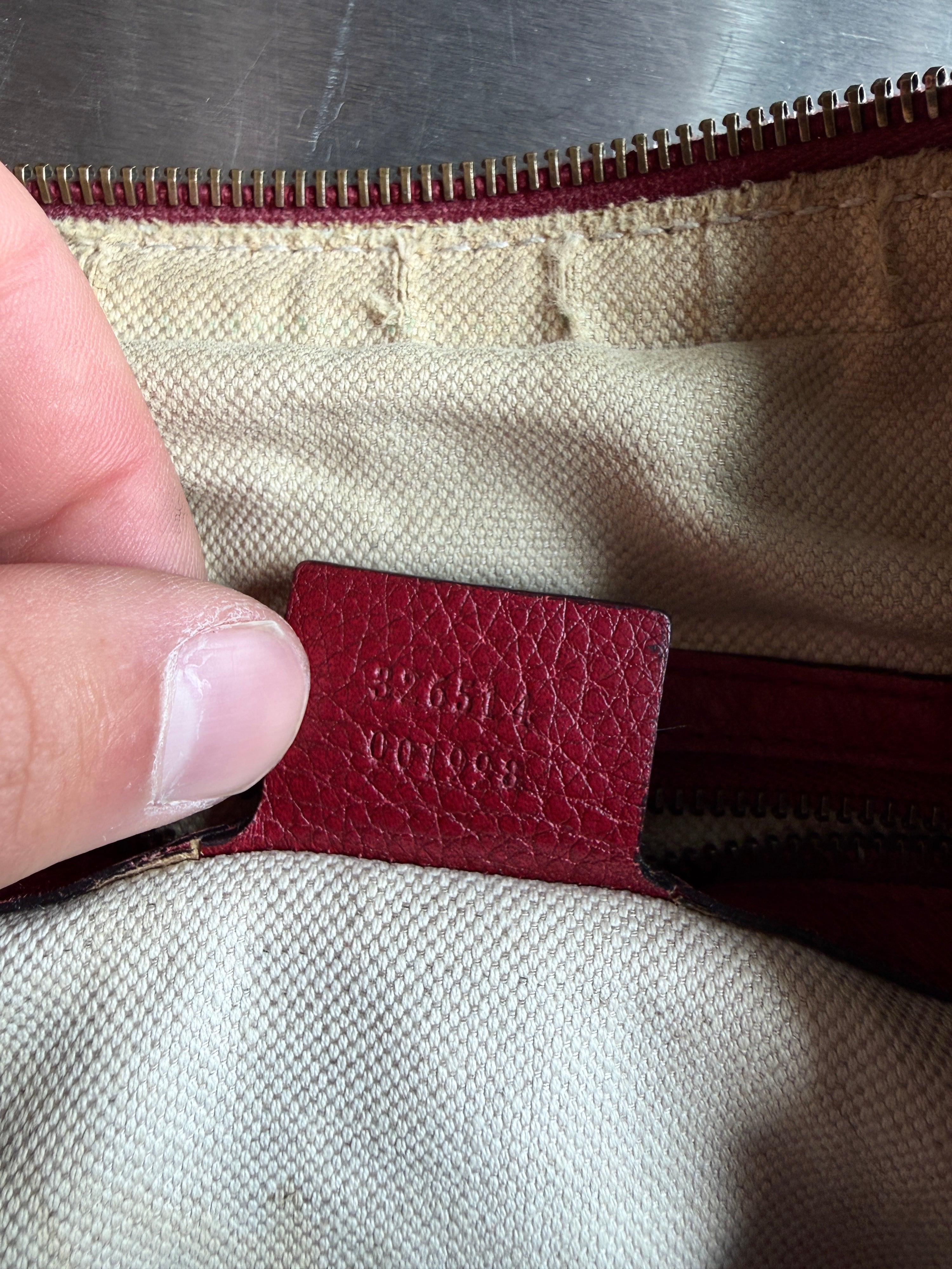 Vintage Small Gucci Hobo Bag Beige / Red
