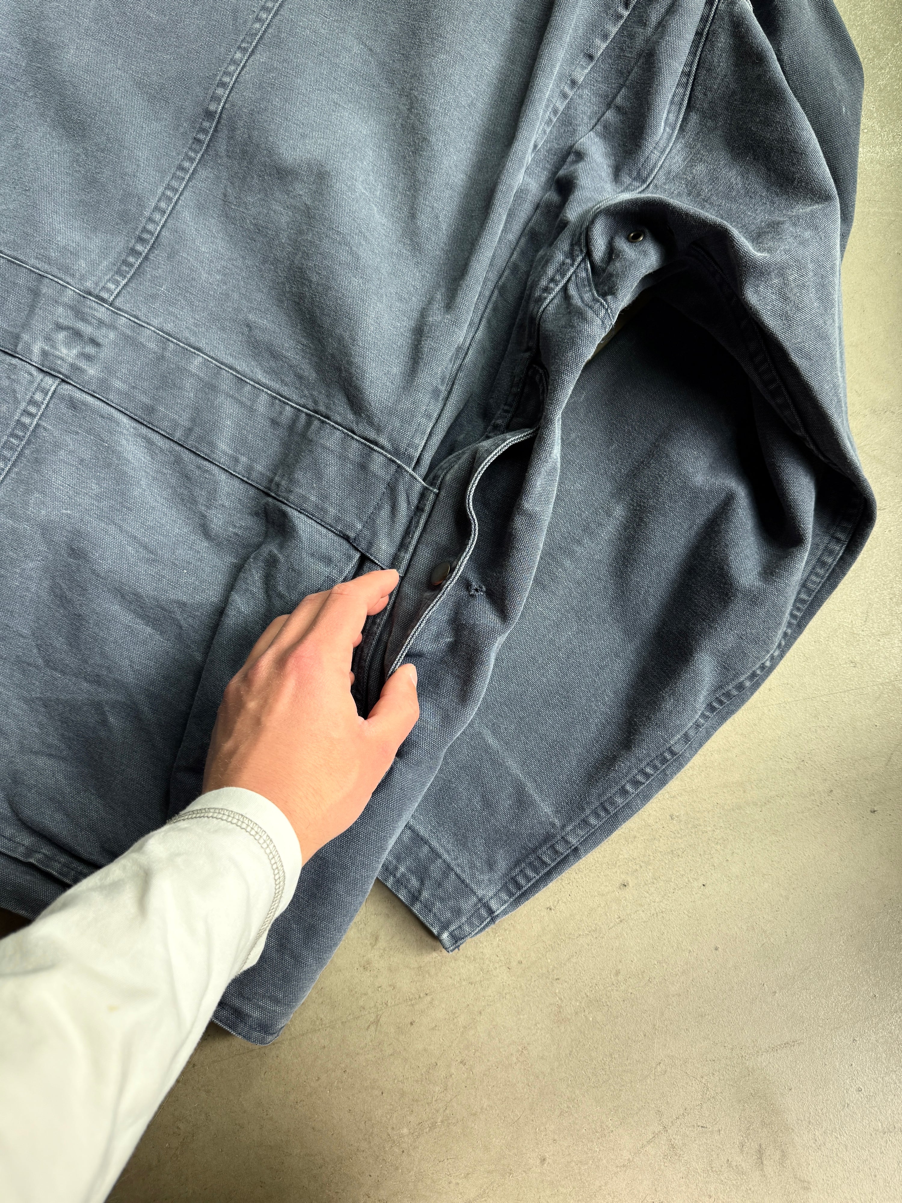 Vintage 1990s Faded Ralph Lauren Barn Chore Coat Blue - XXL