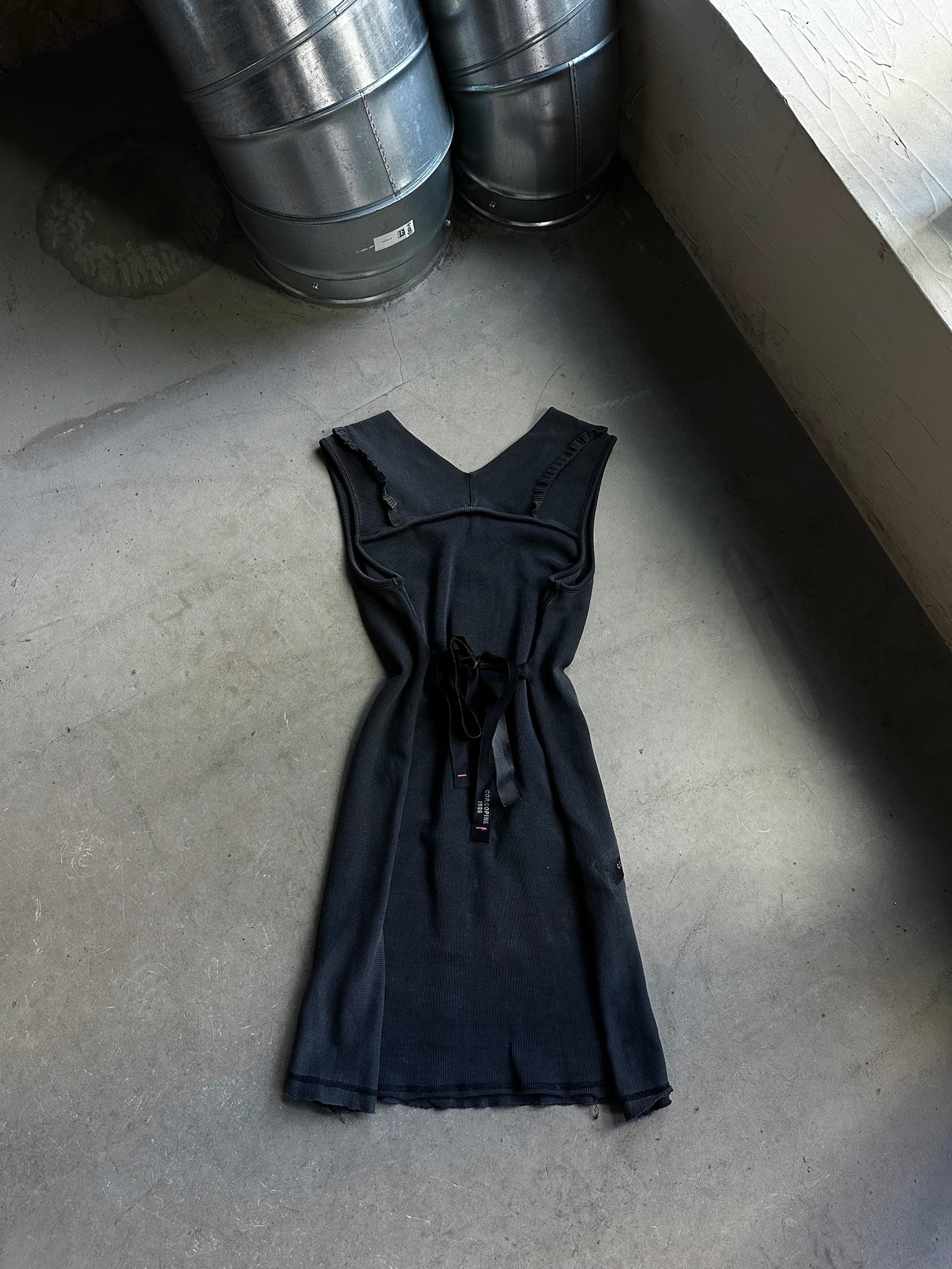 Vintage Cop Copine Deconstructed Vest Dress Black - XS