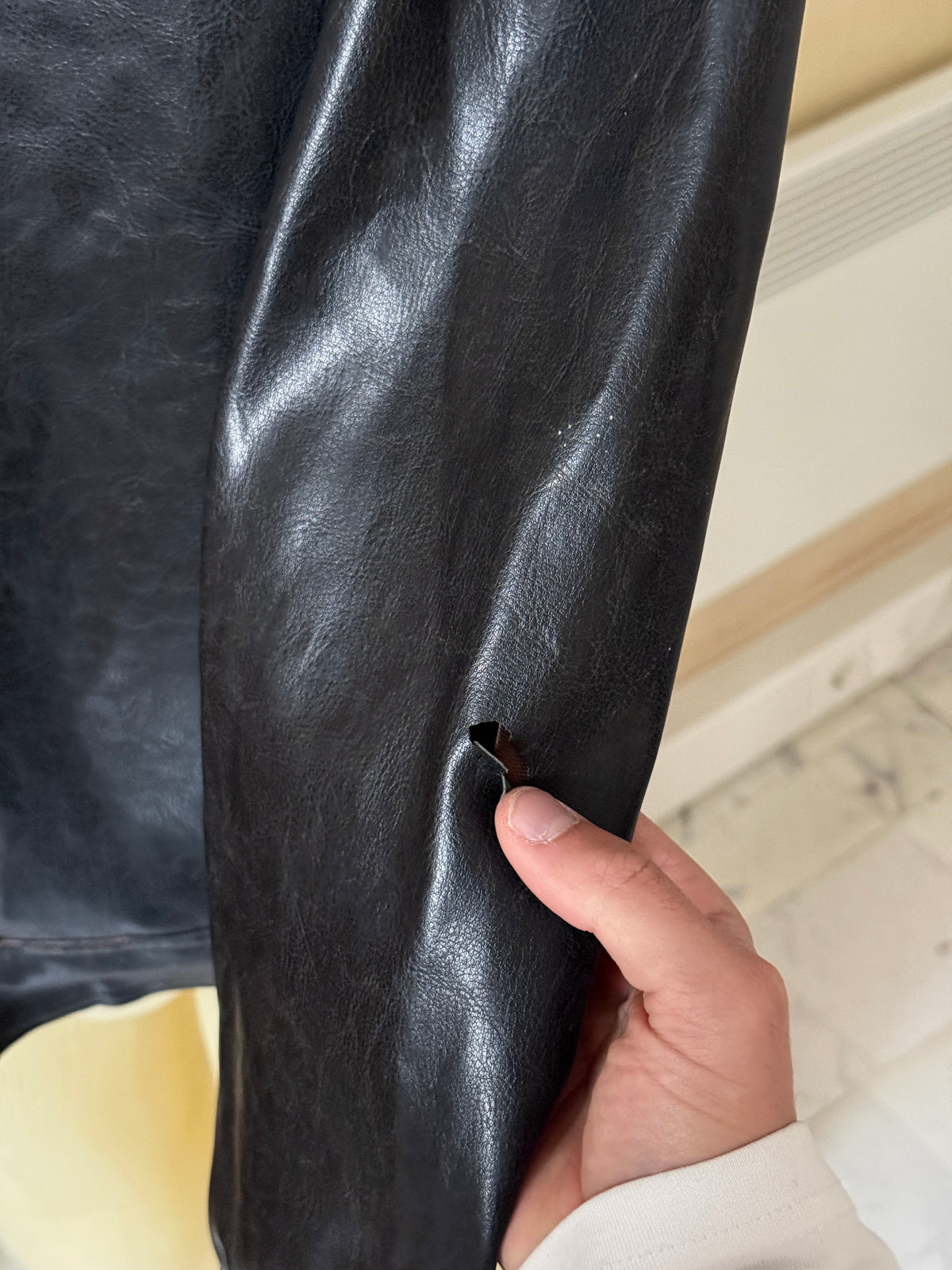 Vintage 2000s Gianfranco Ferré Black Faux Leather Jacket - M