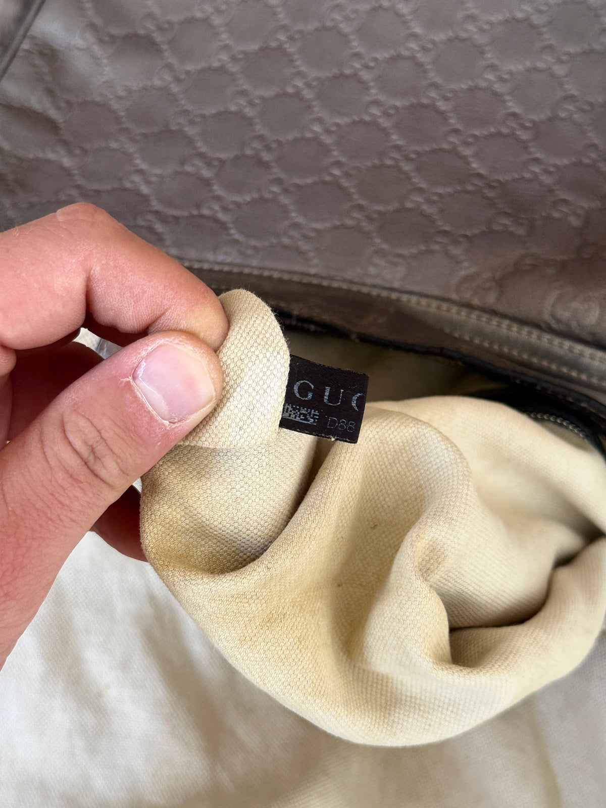 Gucci Guccissima Leather Twins Large Purple Metallic Hobo Bag