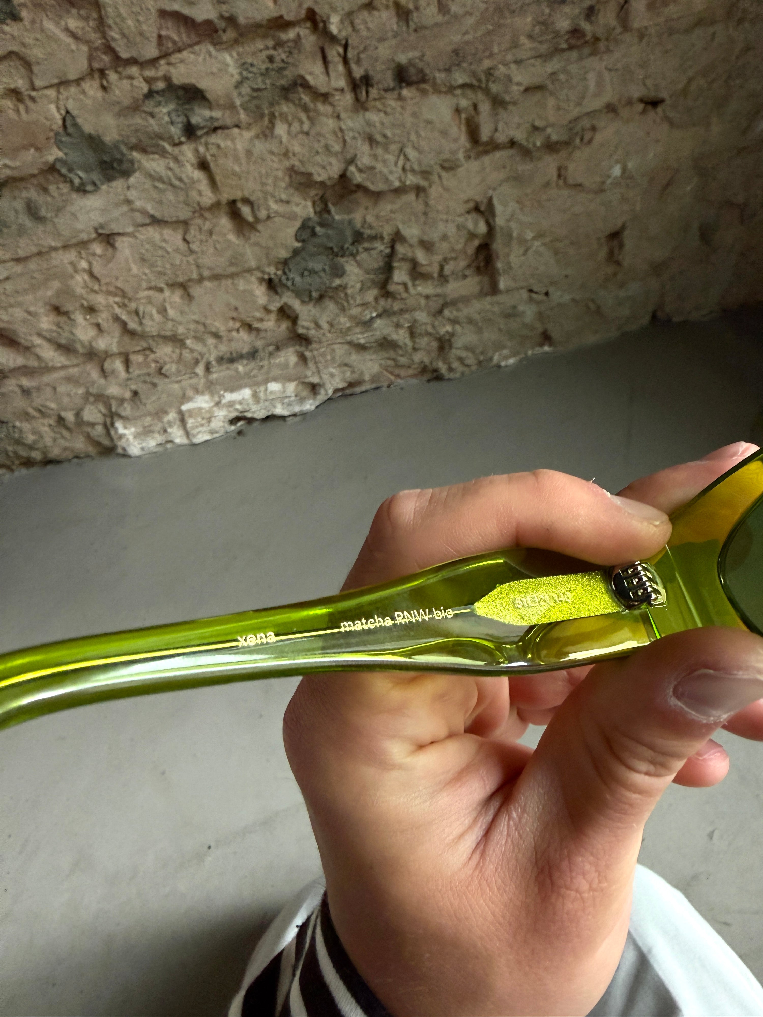 GANNI x Ace Tate “Xena” Sunglasses Neon Green
