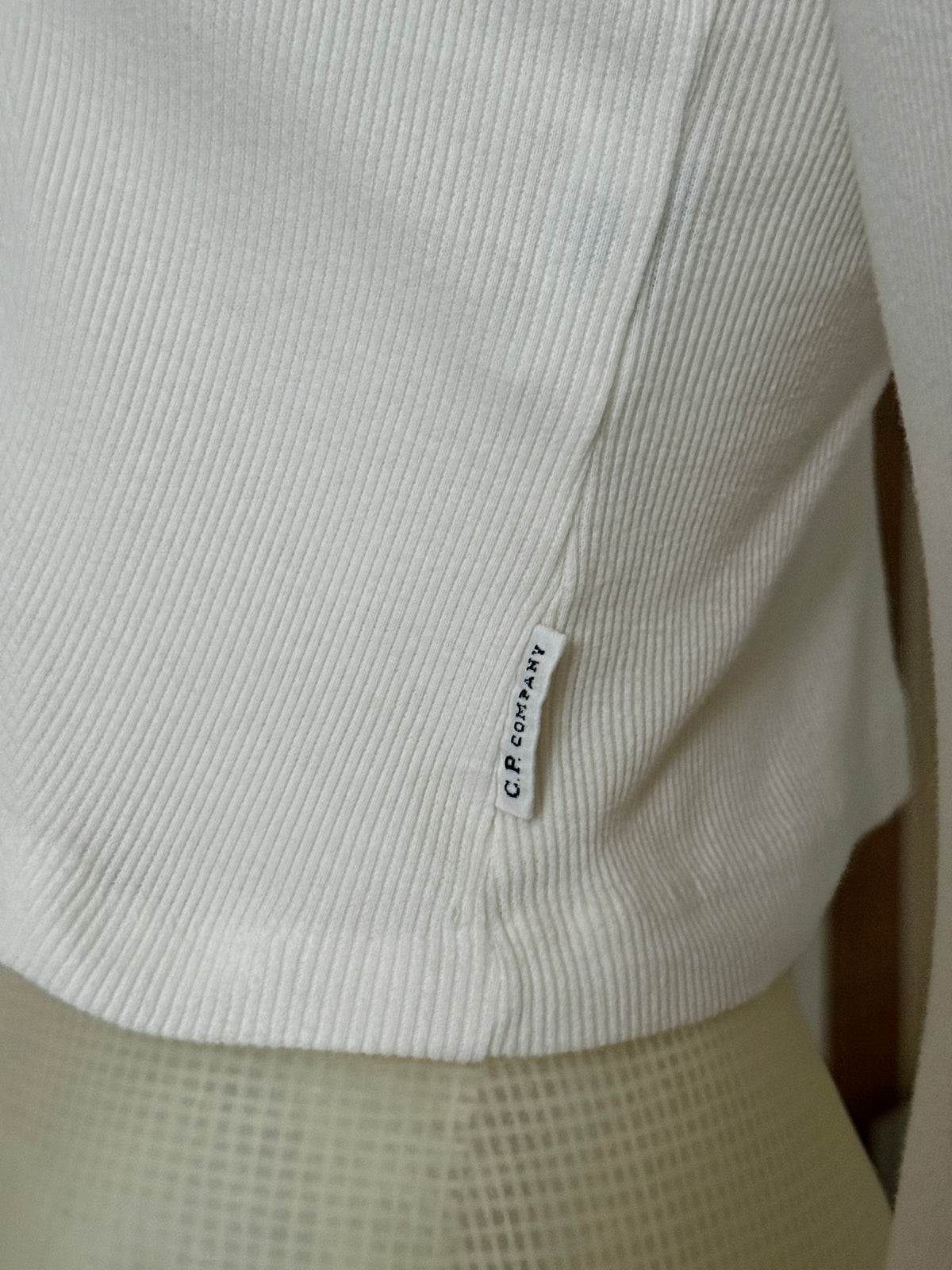 Vintage CP Company Cropped White Turtleneck Longsleeve Top - XS