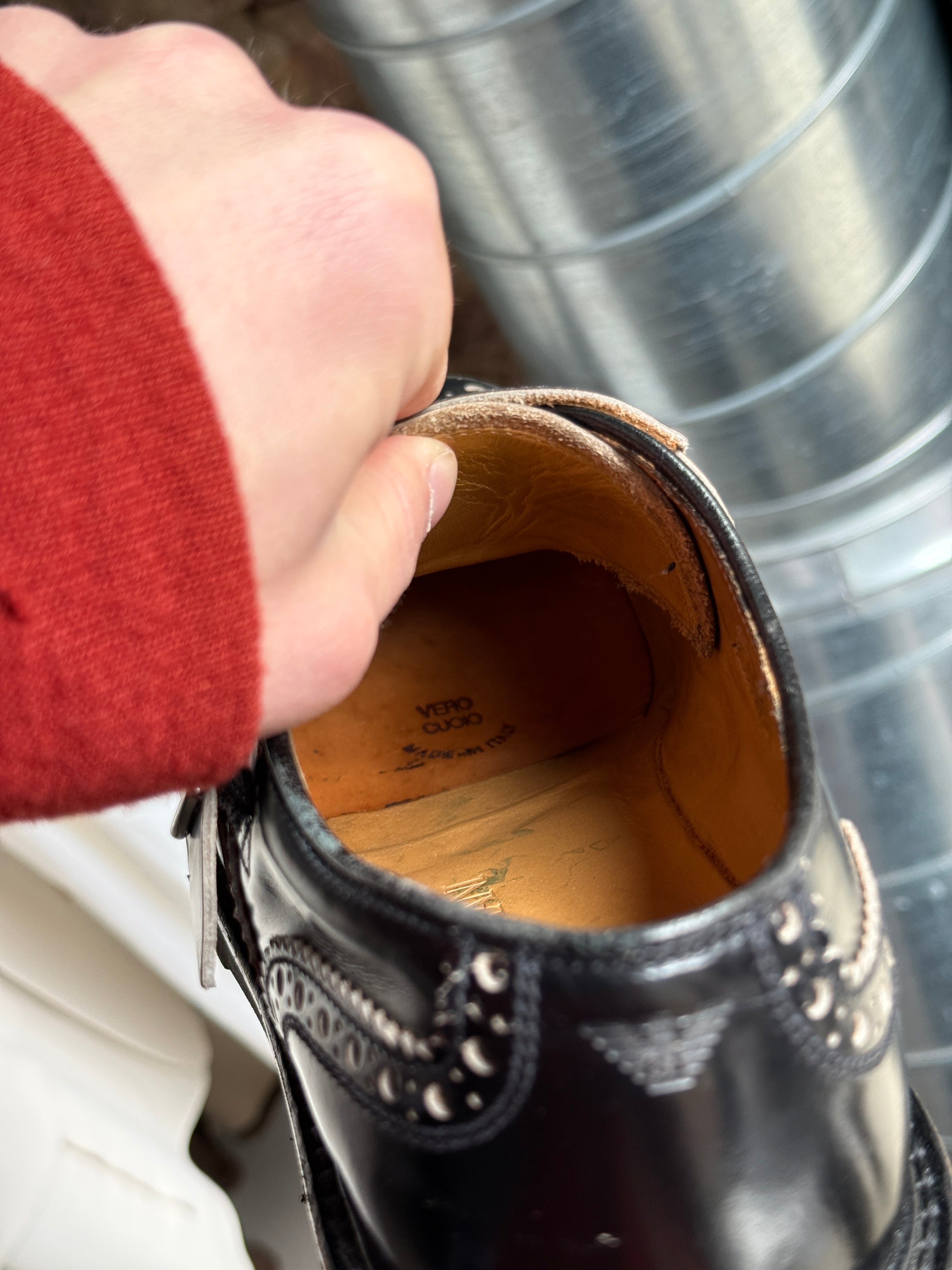 Emporio Armani Double Strap Monk Leather Shoes - EU 40