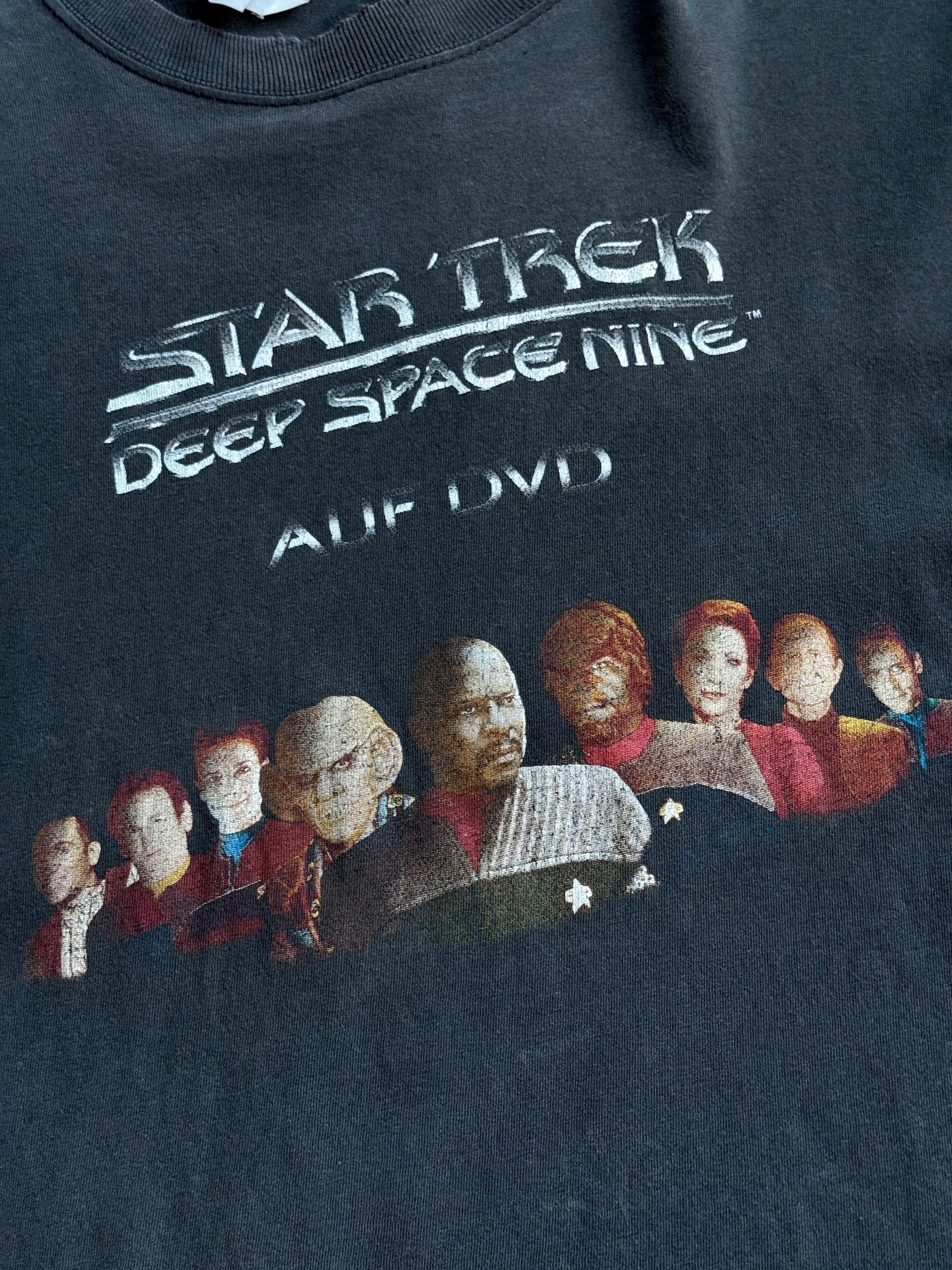 Vintage 1990s Faded Star Trek "Deep Space Nine" T-Shirt Black - L