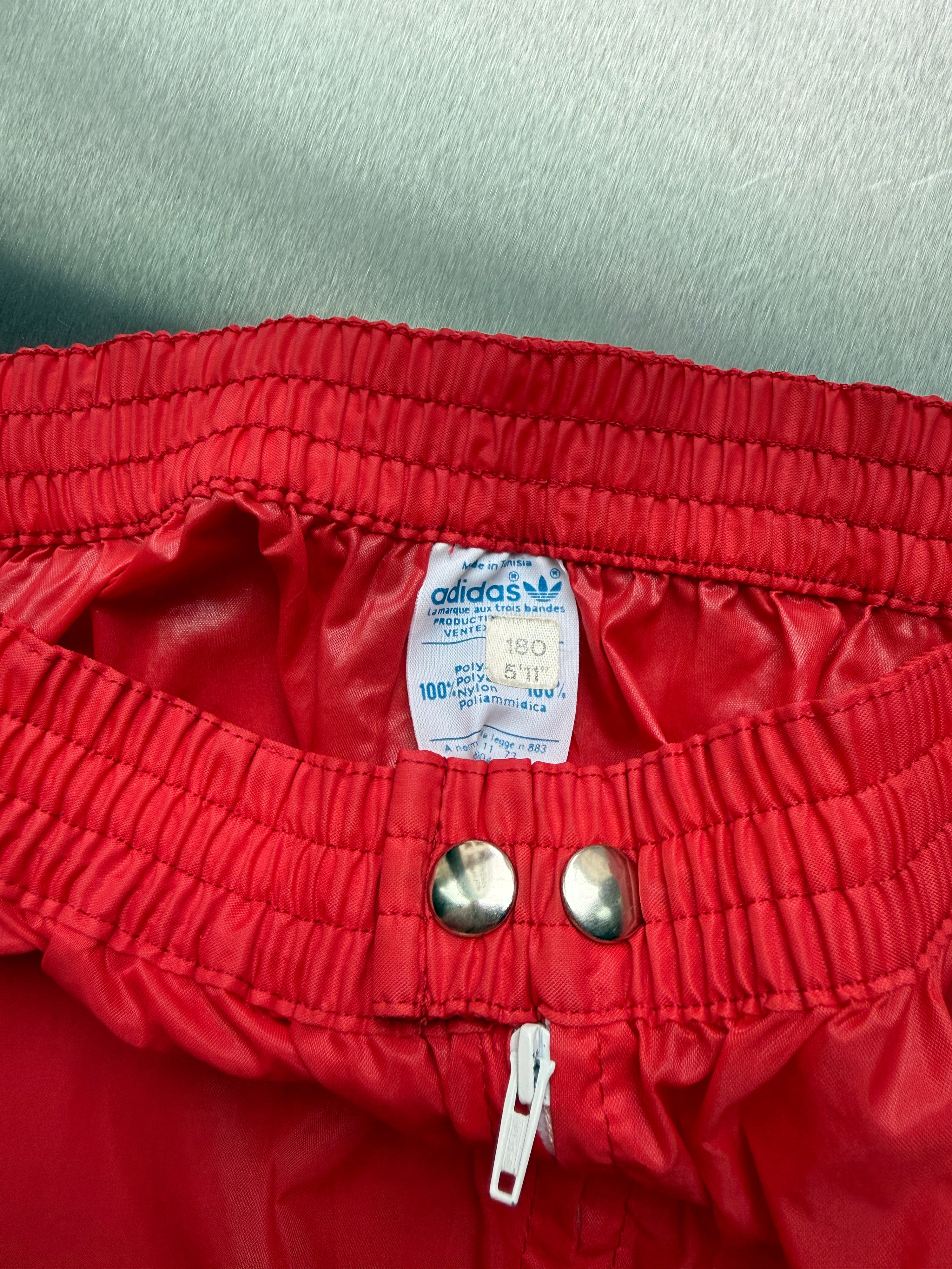 Vintage 1980s Adidas Ventex Nylon Trackpants Red W28-32 L31