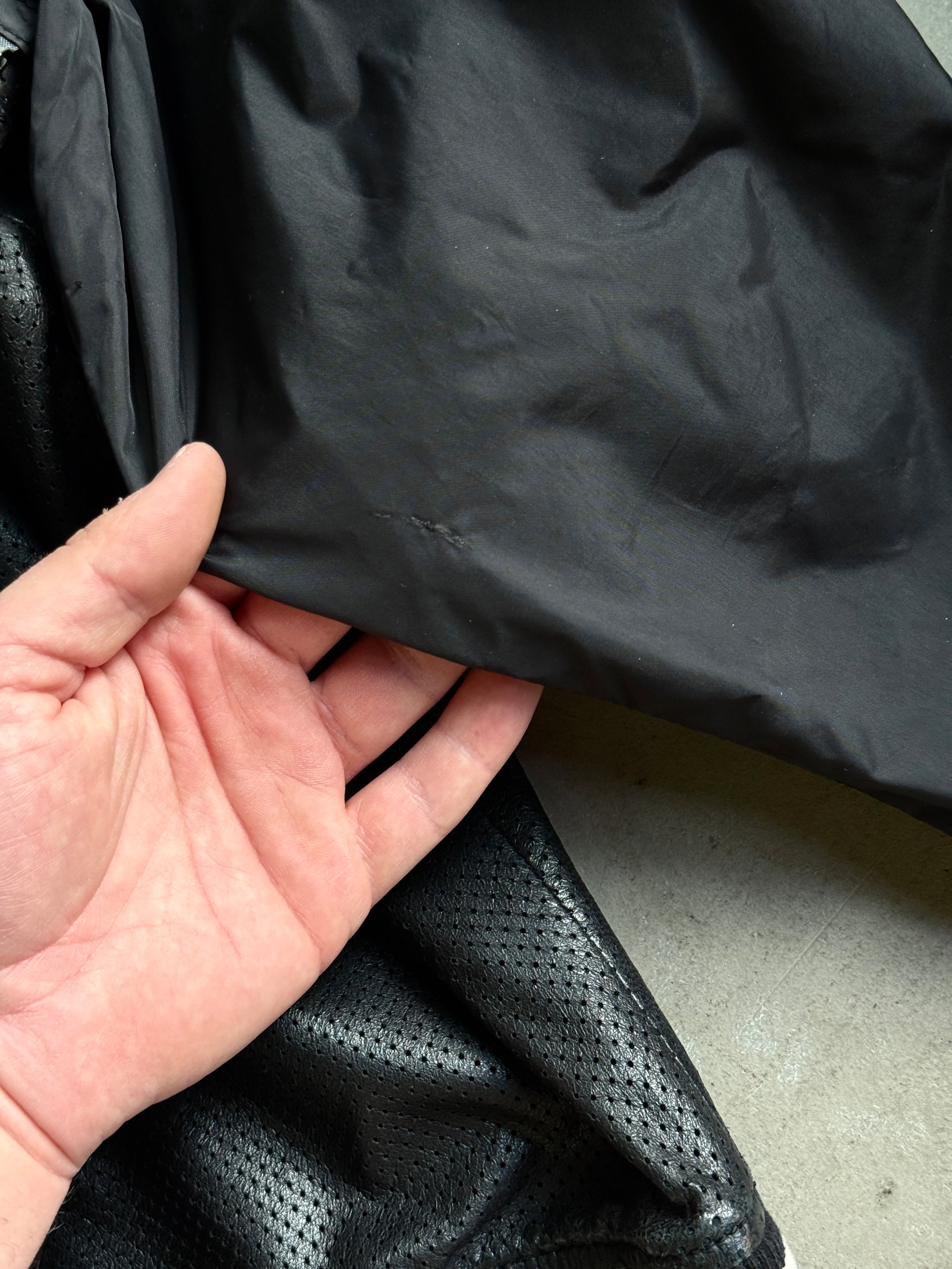 Vintage 2000s Dolce Gabbana “2 in 1” Leather Bomber Jacket Black - S