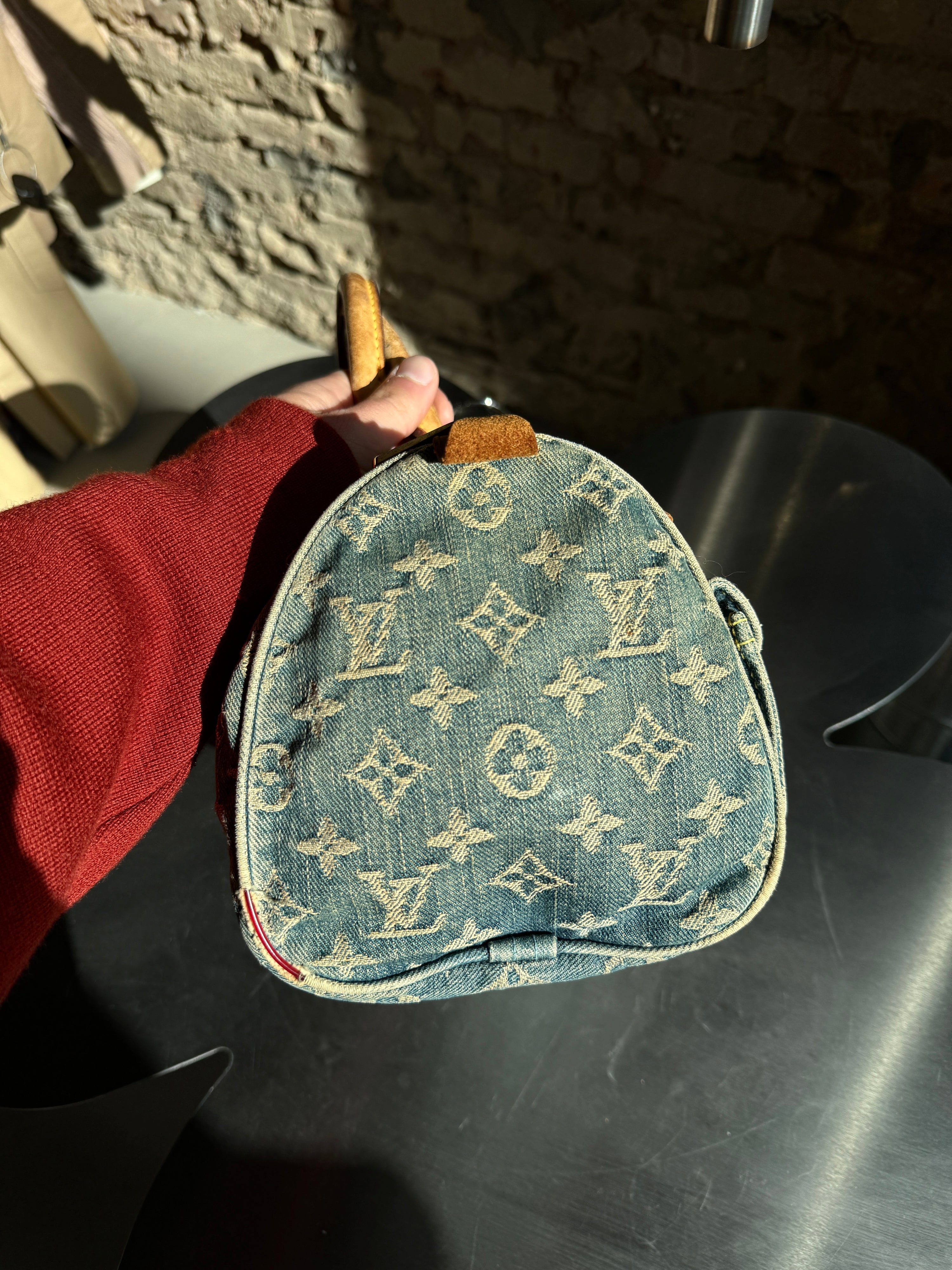 Vintage 2005 Louis Vuitton Denim Speedy Bag Blue (SP0095)