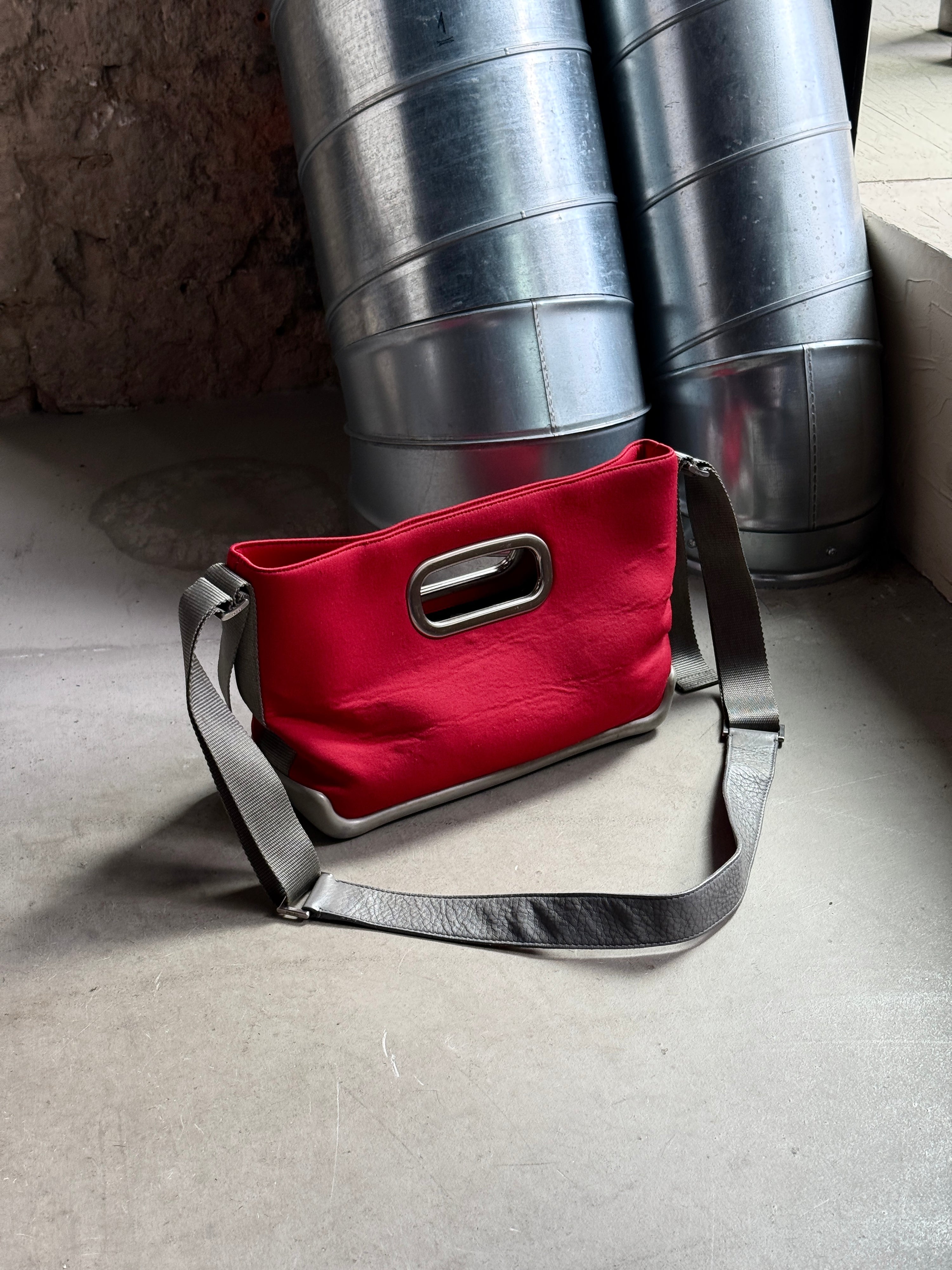 Vintage Prada Neoprene / Rubber Handbag Red