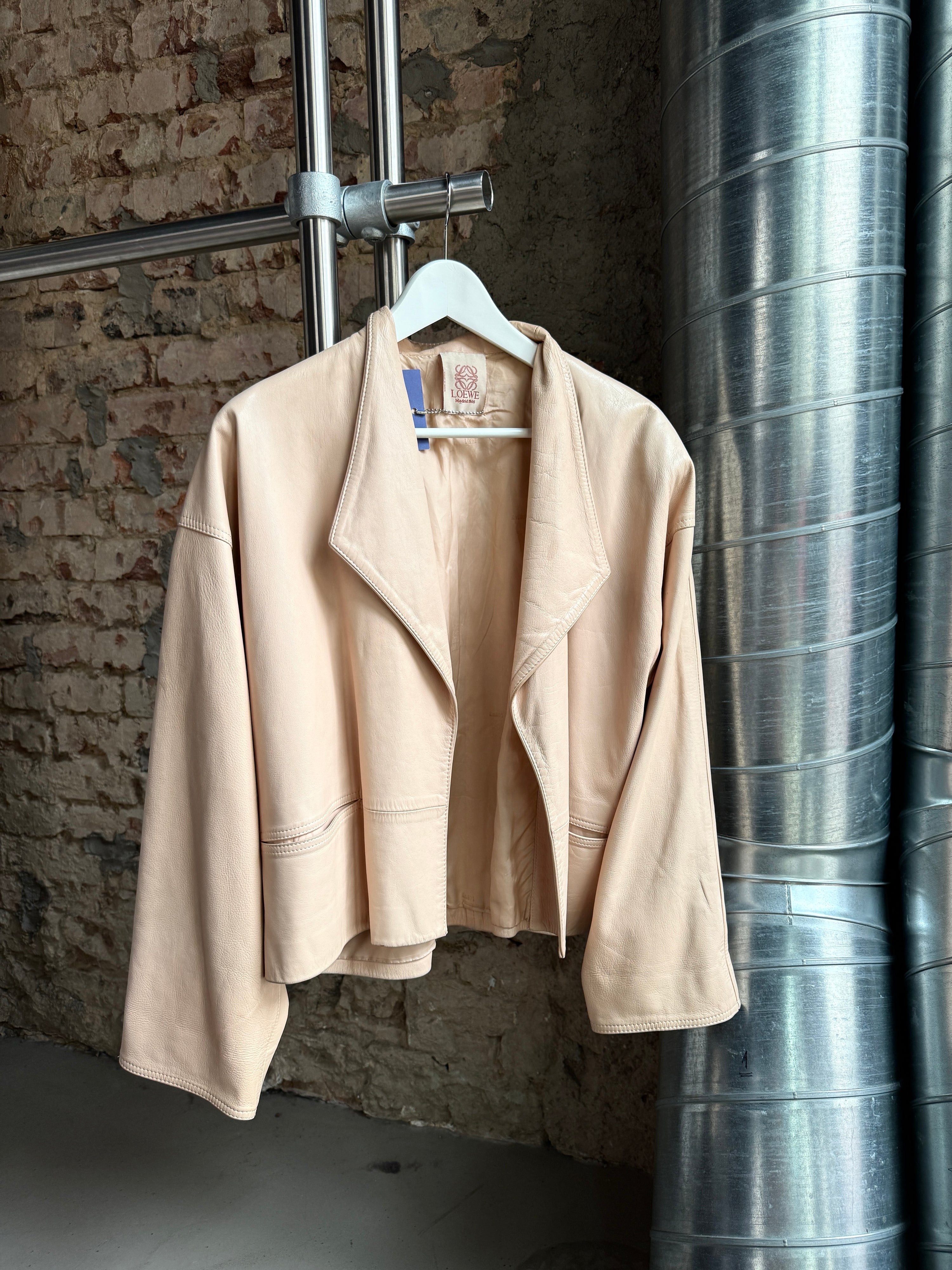 Vintage 1980/90s Loewe Leather Jacket Peach - L