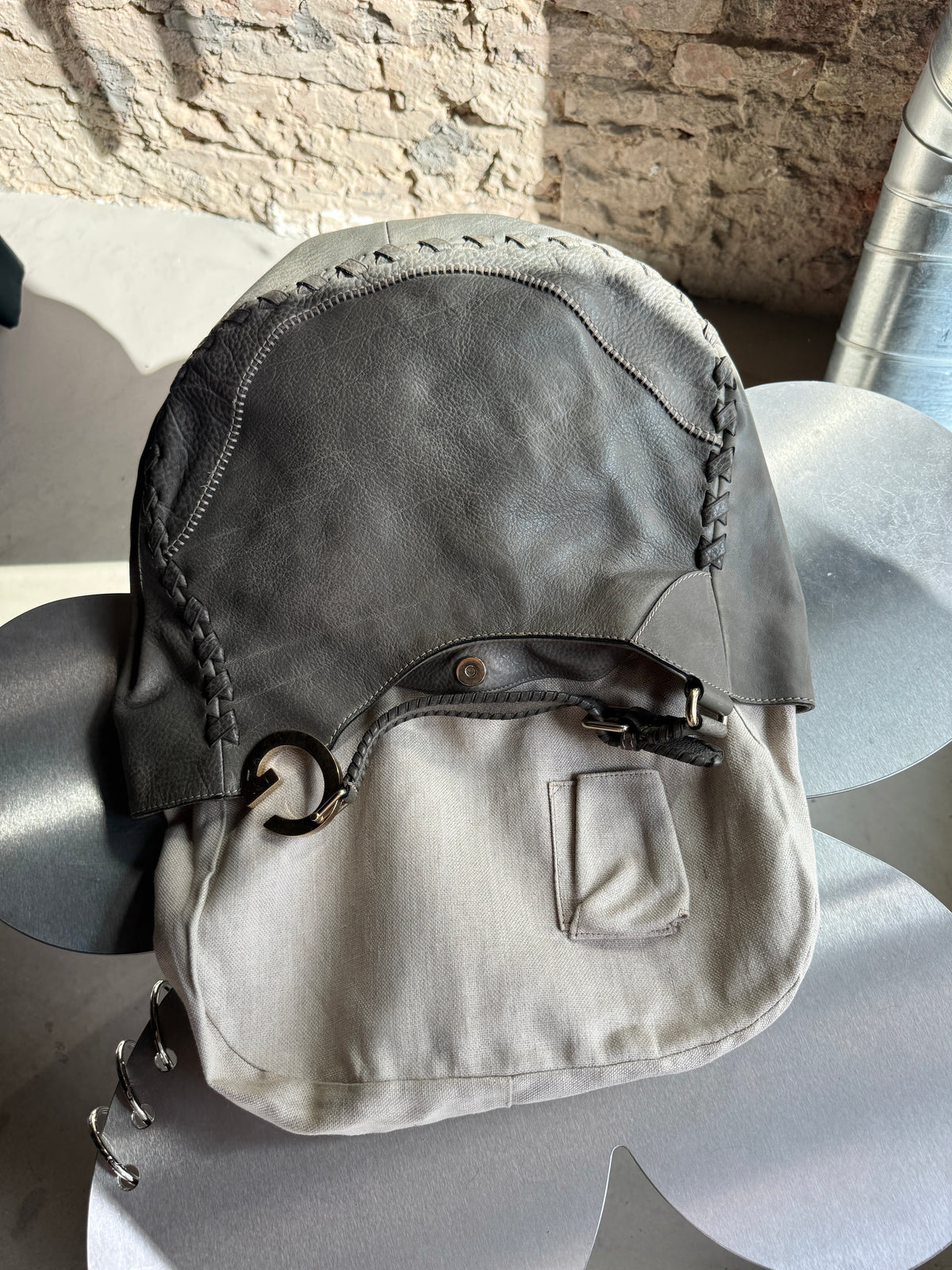 Gucci Gray Leather Charlotte Tote Bag