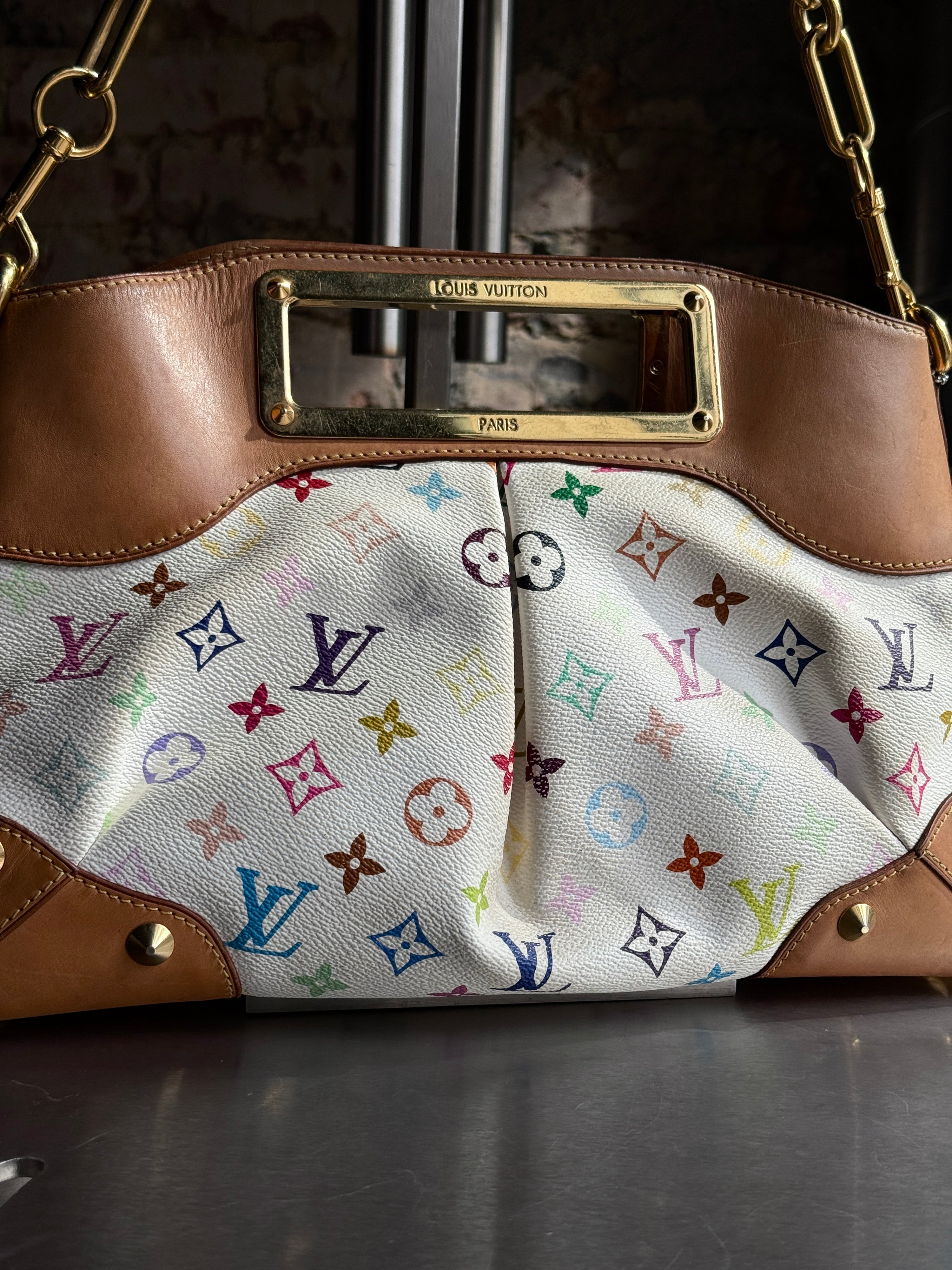 2011 Louis Vuitton Multicolor Monogram Judy GM Bag White (TR3191)