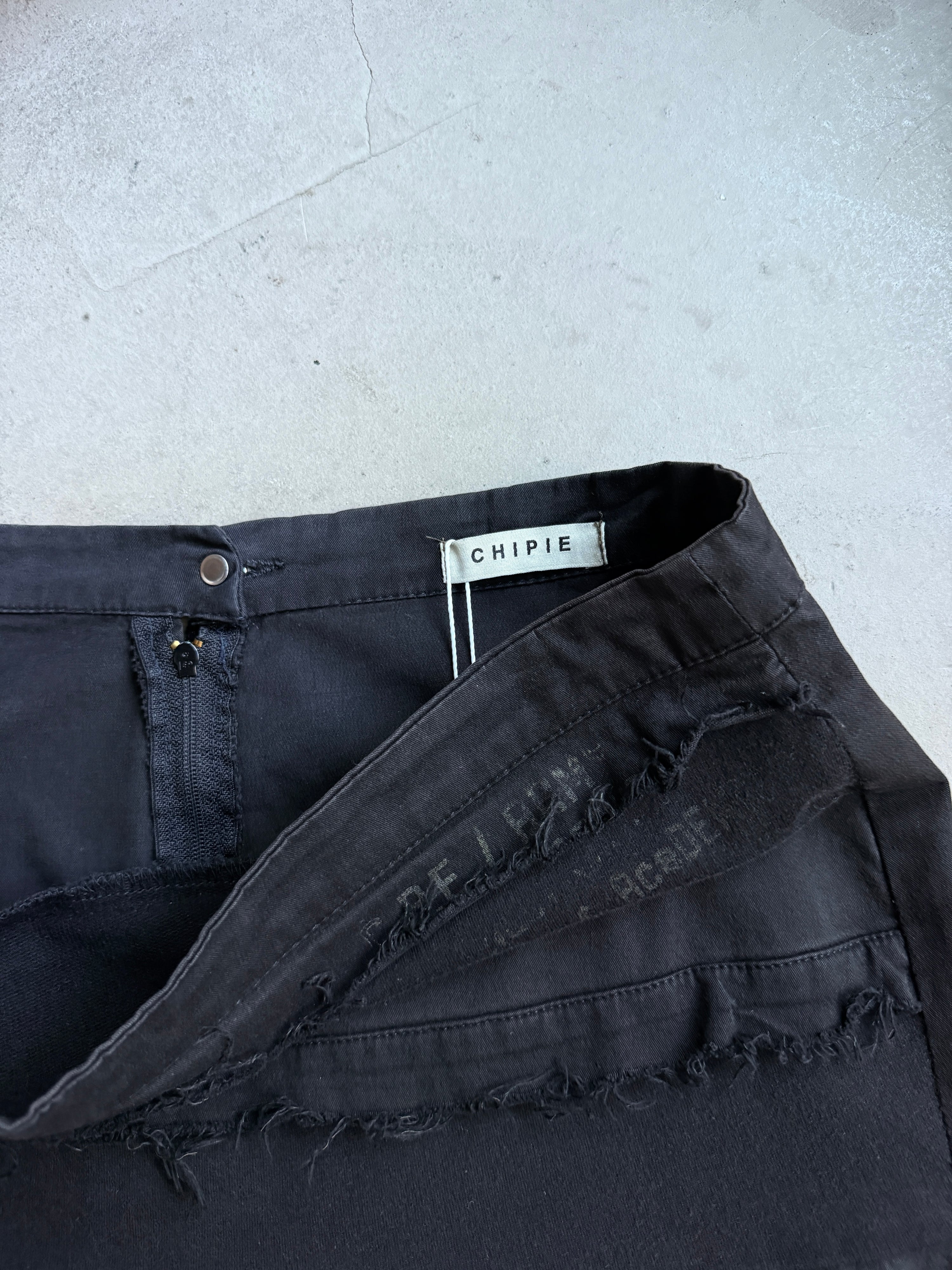 Vintage Chipie Distressed Maxi Skirt Black - M