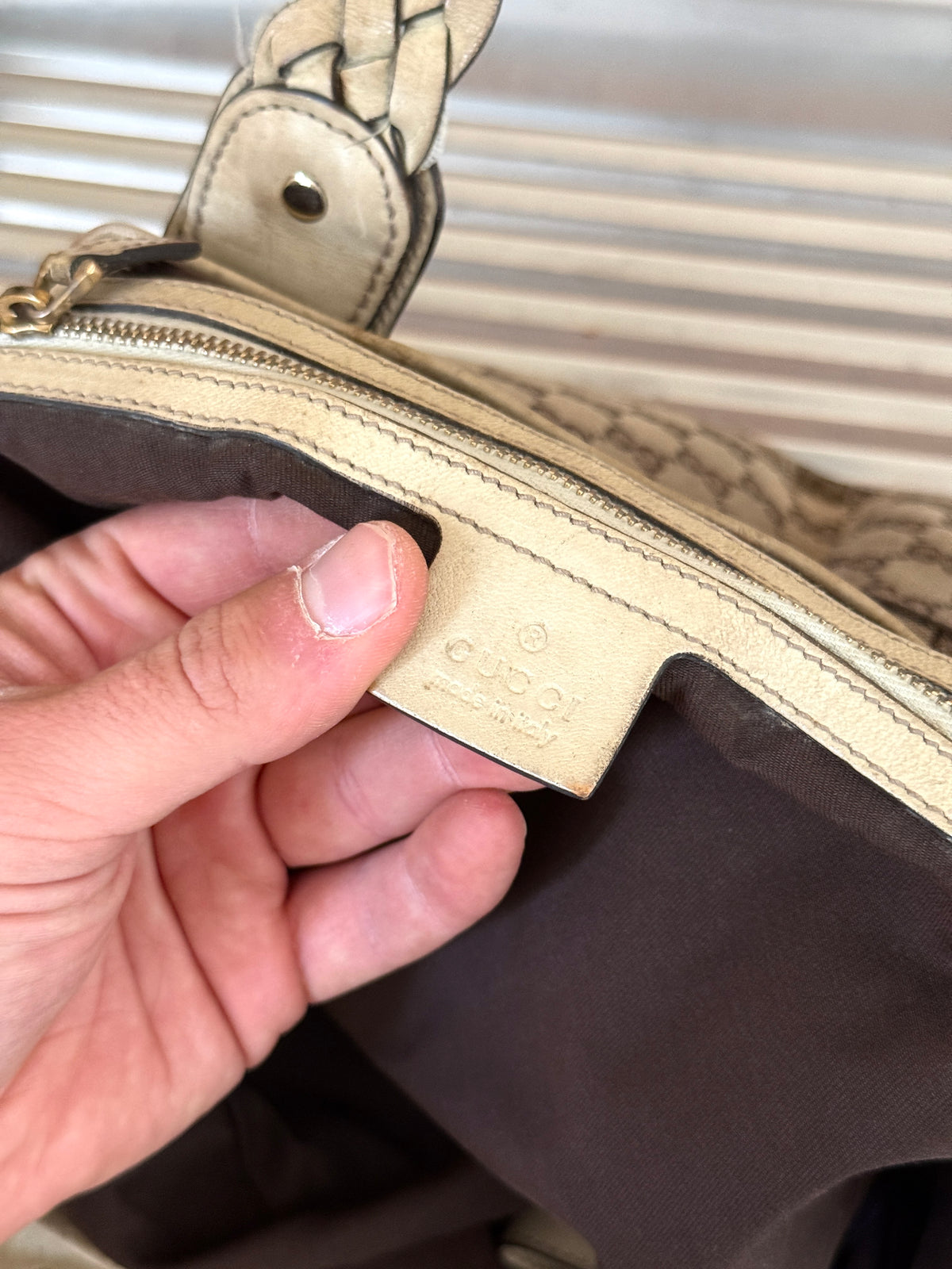 Gucci Beige GG Canvas Pelham Medium Horsebit Tote Bag