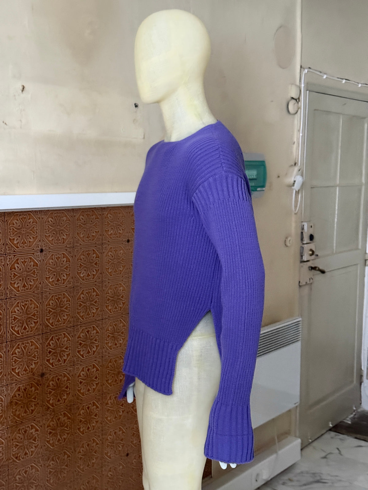 2010s Purple Jaquemus “La Maille Baja” Ribbed Wool Knit Jumper - S
