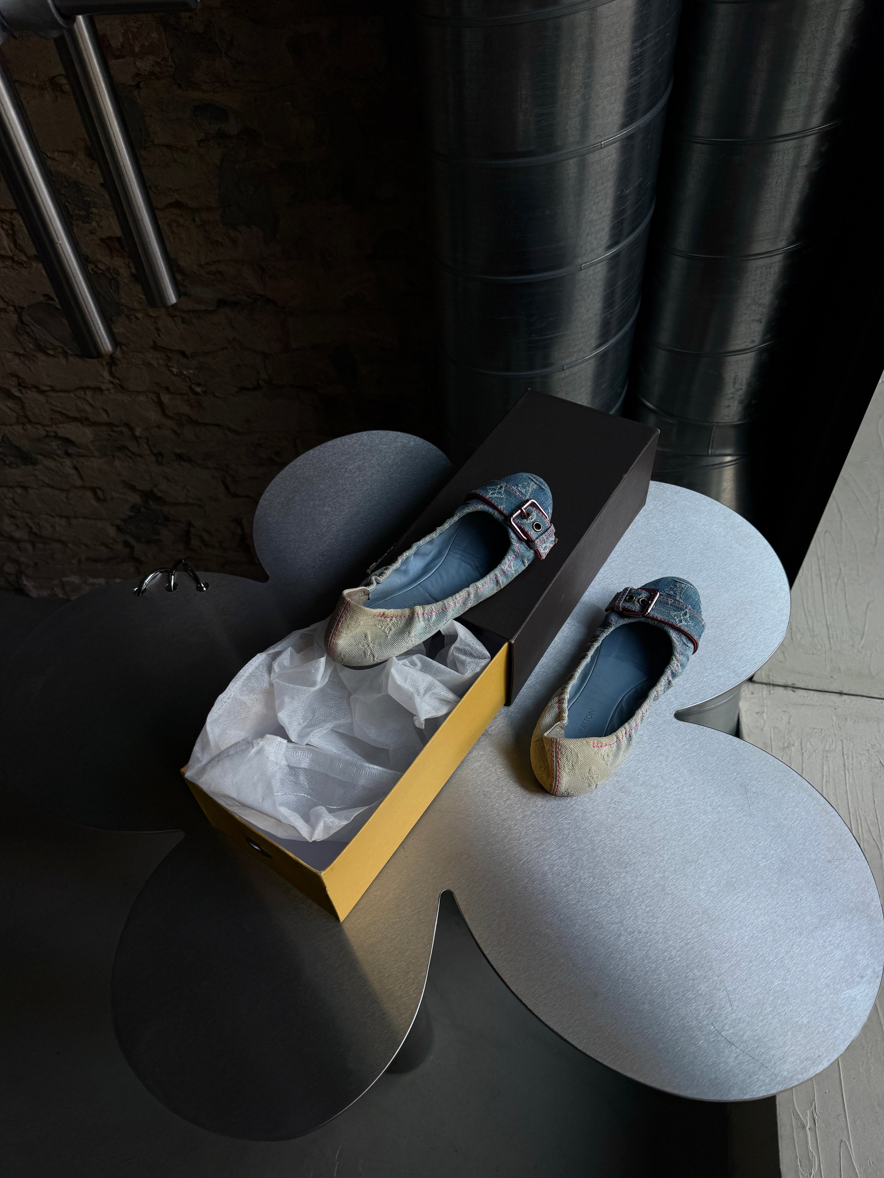 Louis Vuitton Blue Denim Ballet Flats (with Box) - EU 37.5