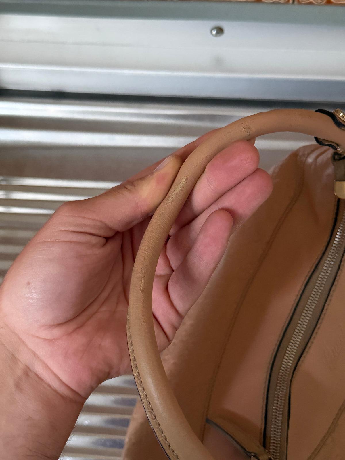 Gucci Guccissima Large Abbey D-Ring Tan Shoulder Bag