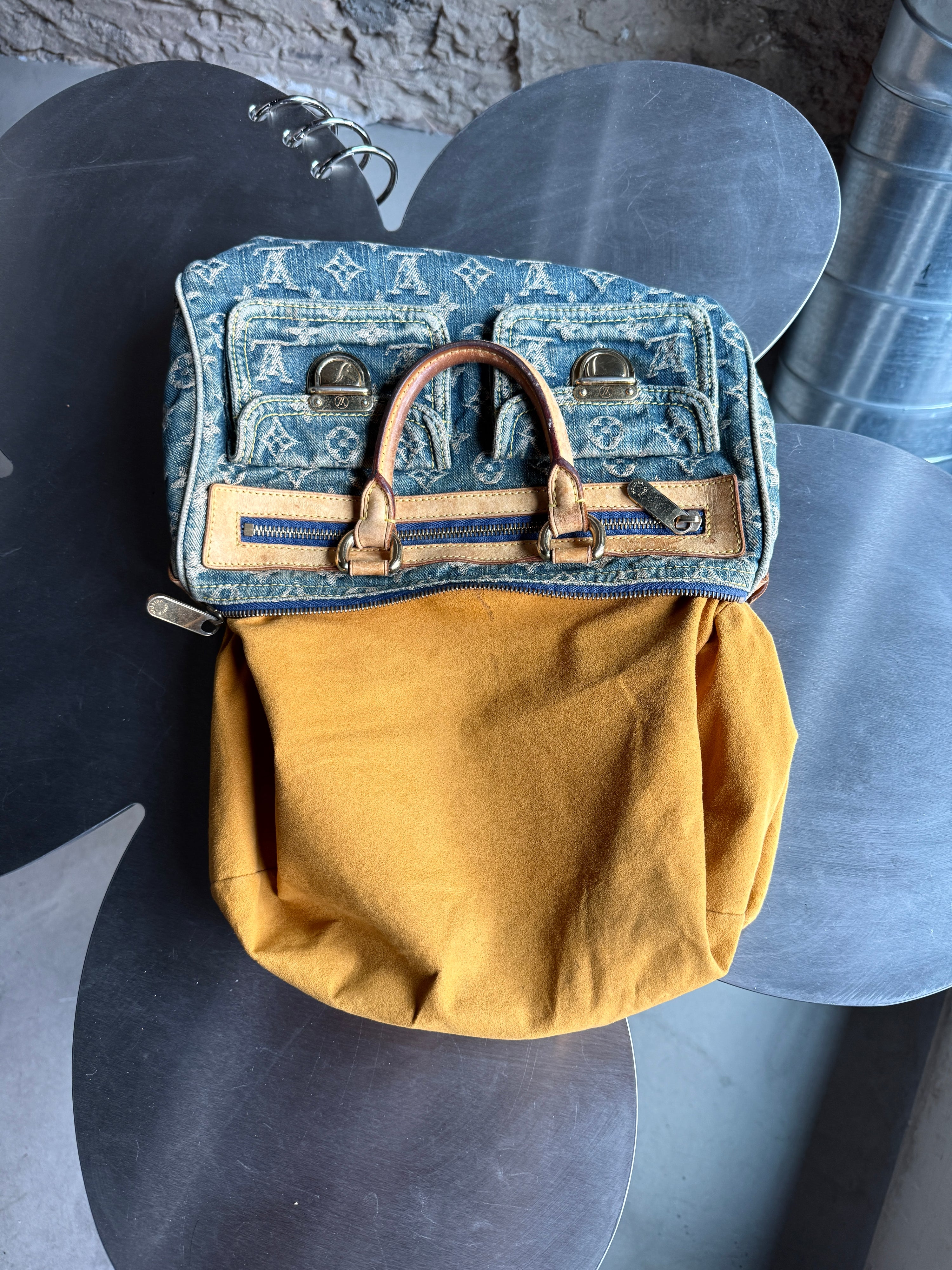 Vintage 2005 Louis Vuitton Denim Speedy Bag Blue (SP0095)