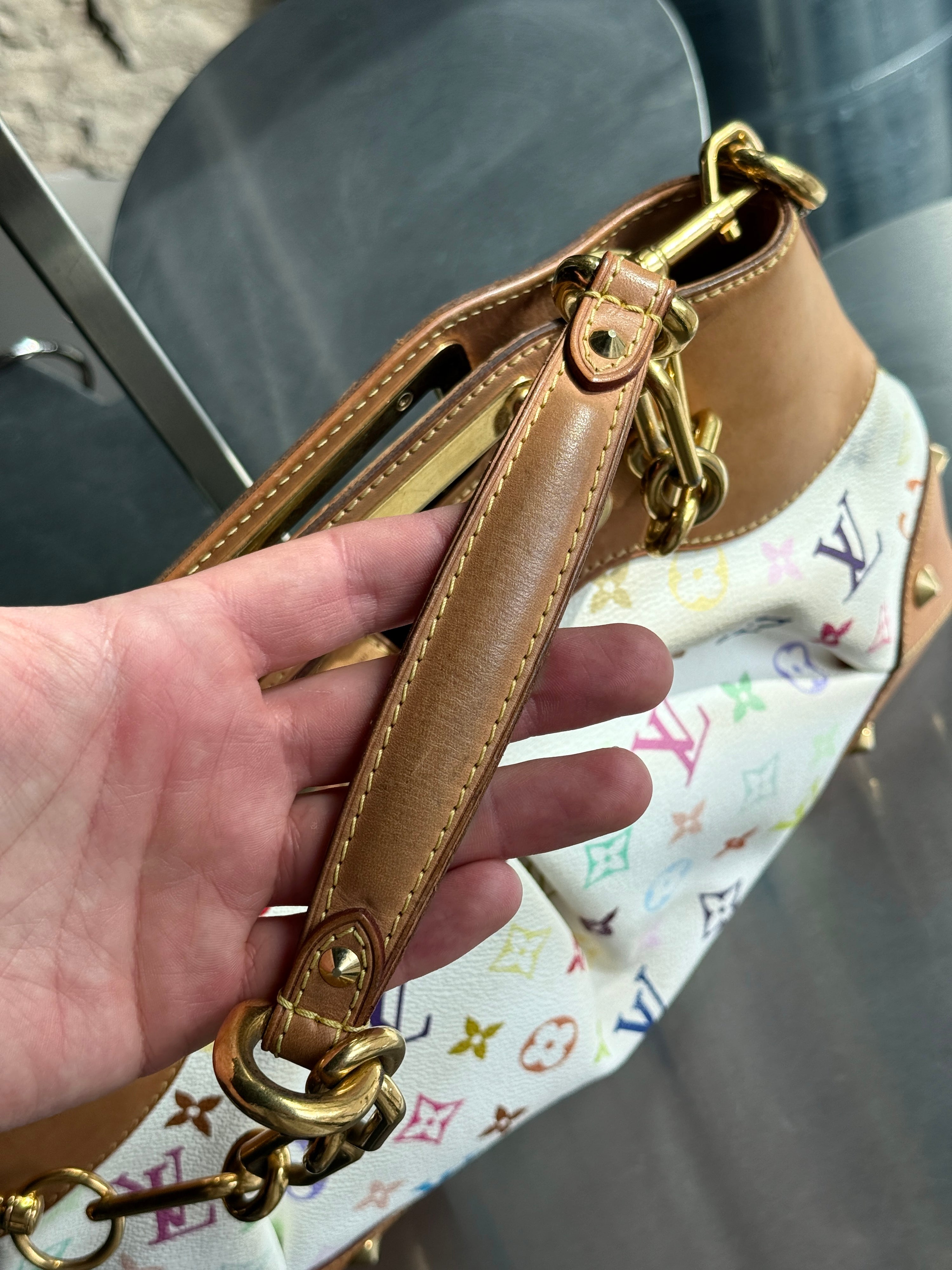 2011 Louis Vuitton Multicolor Monogram Judy GM Bag White (TR3191)