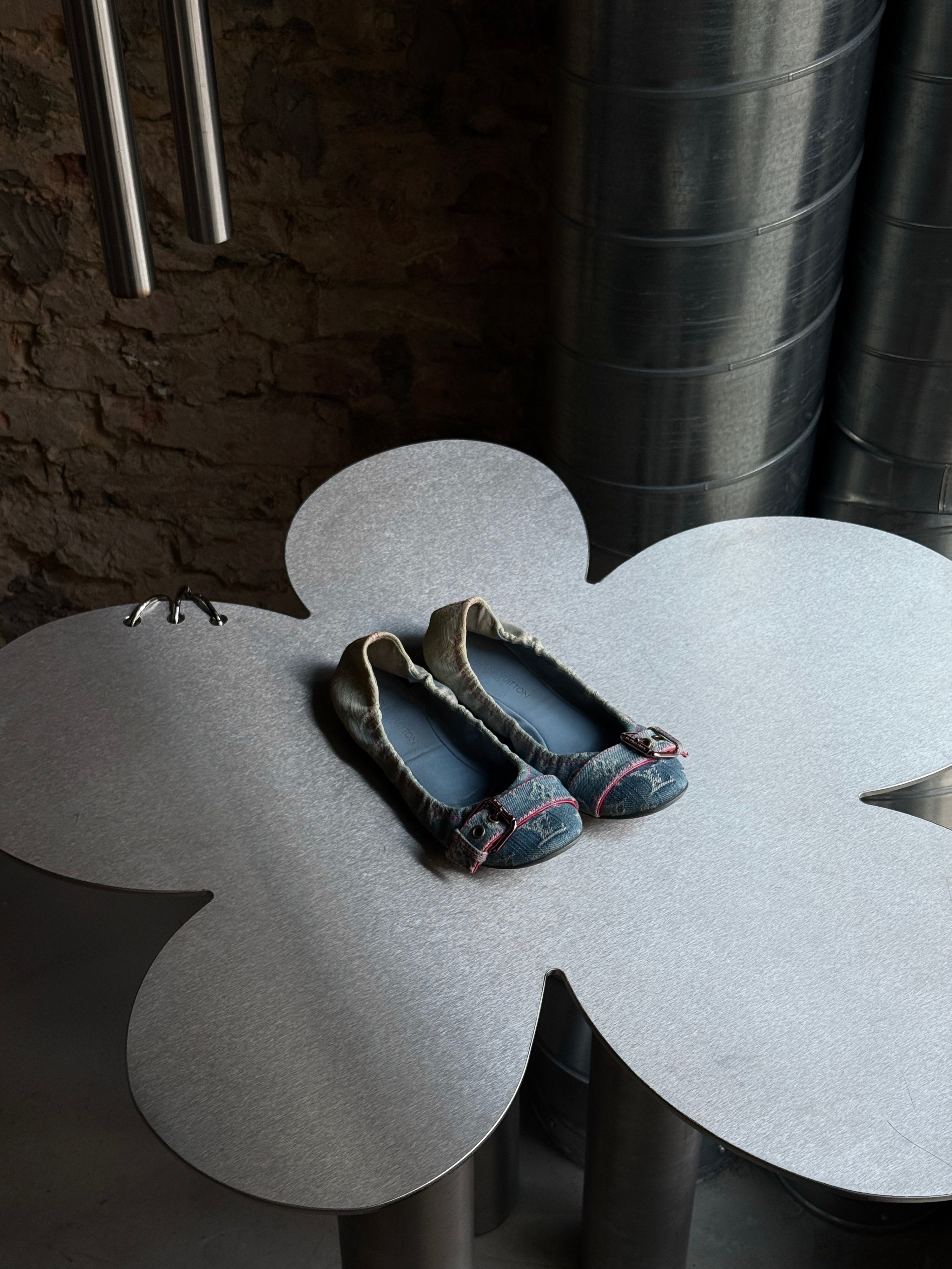 Louis Vuitton Blue Denim Ballet Flats (with Box) - EU 37.5