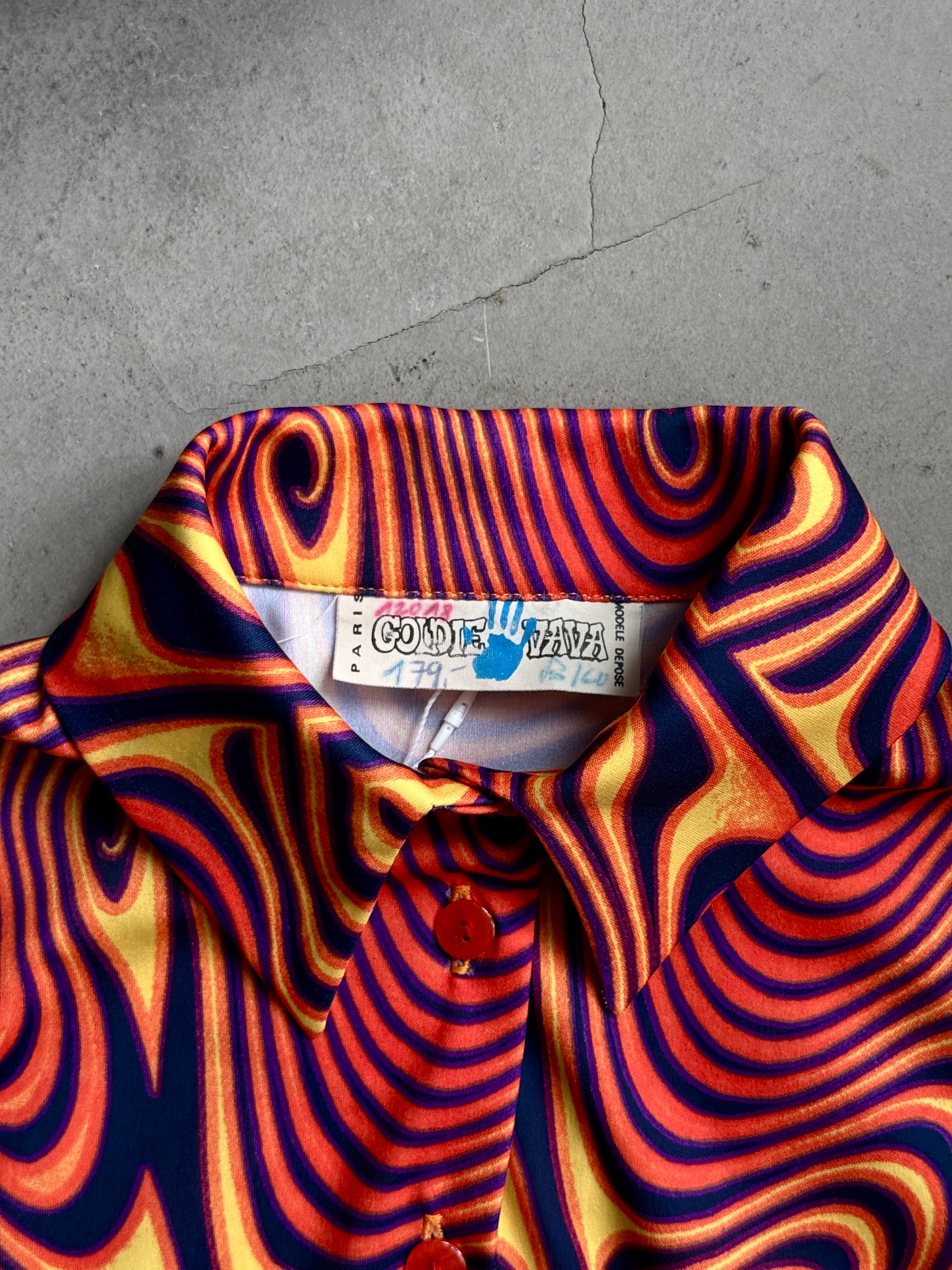 Vintage Goldie Vava 70s Retro Funky Button Up - S