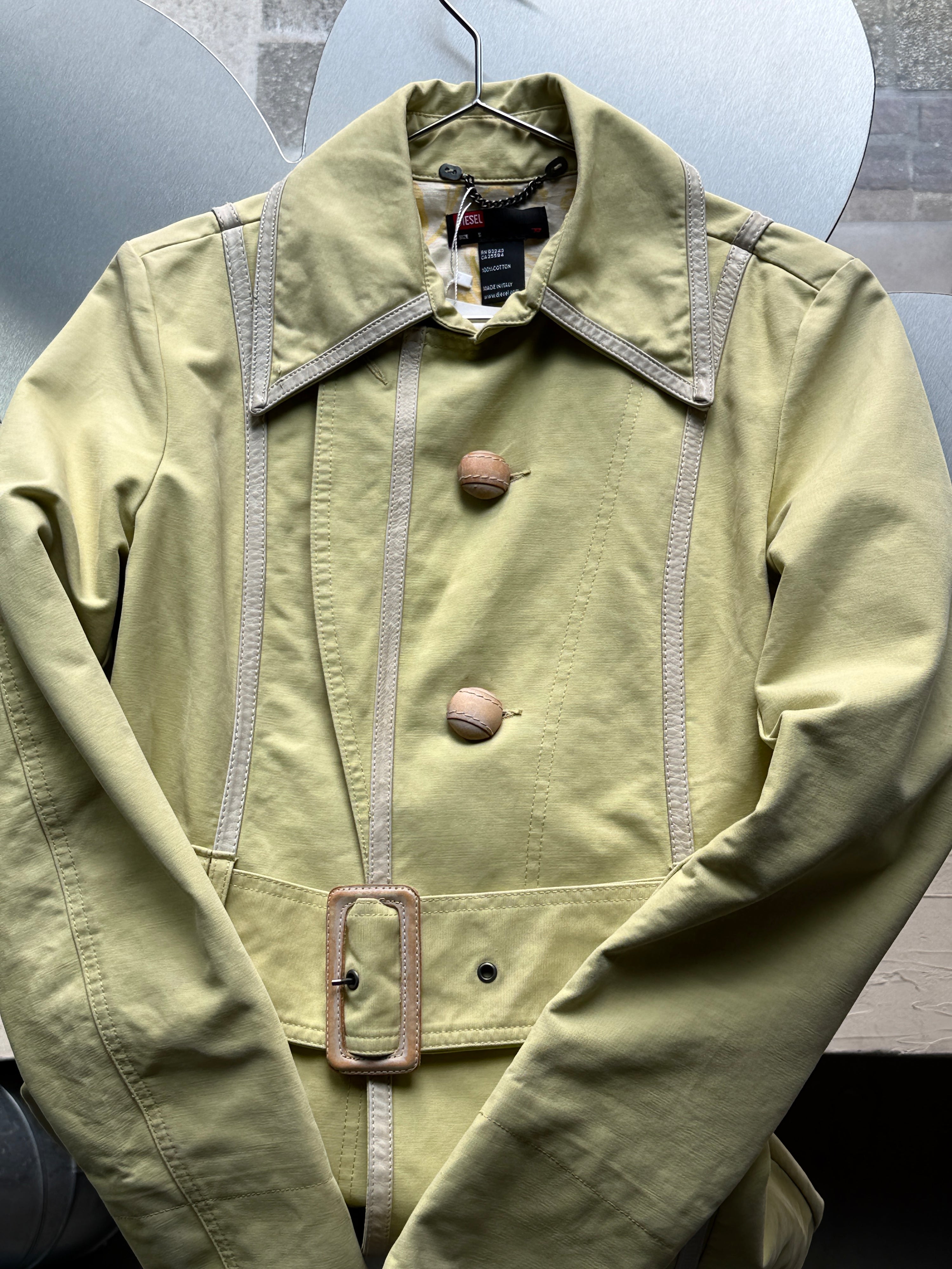 Vintage 2000s Diesel Trench Coat Mustard - S