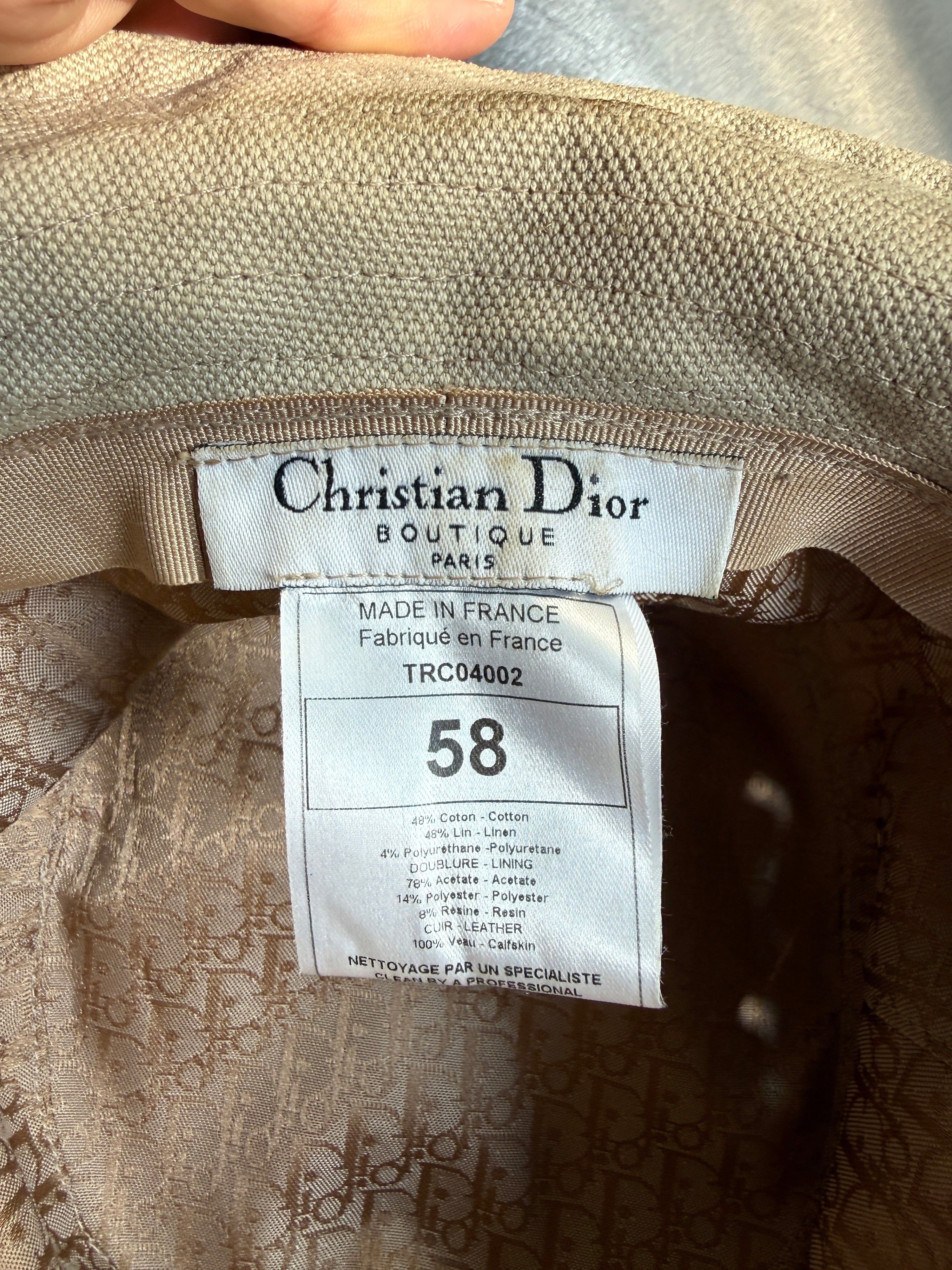 Vintage Christian Dior Canvas Safari Oblique Bucket Hat