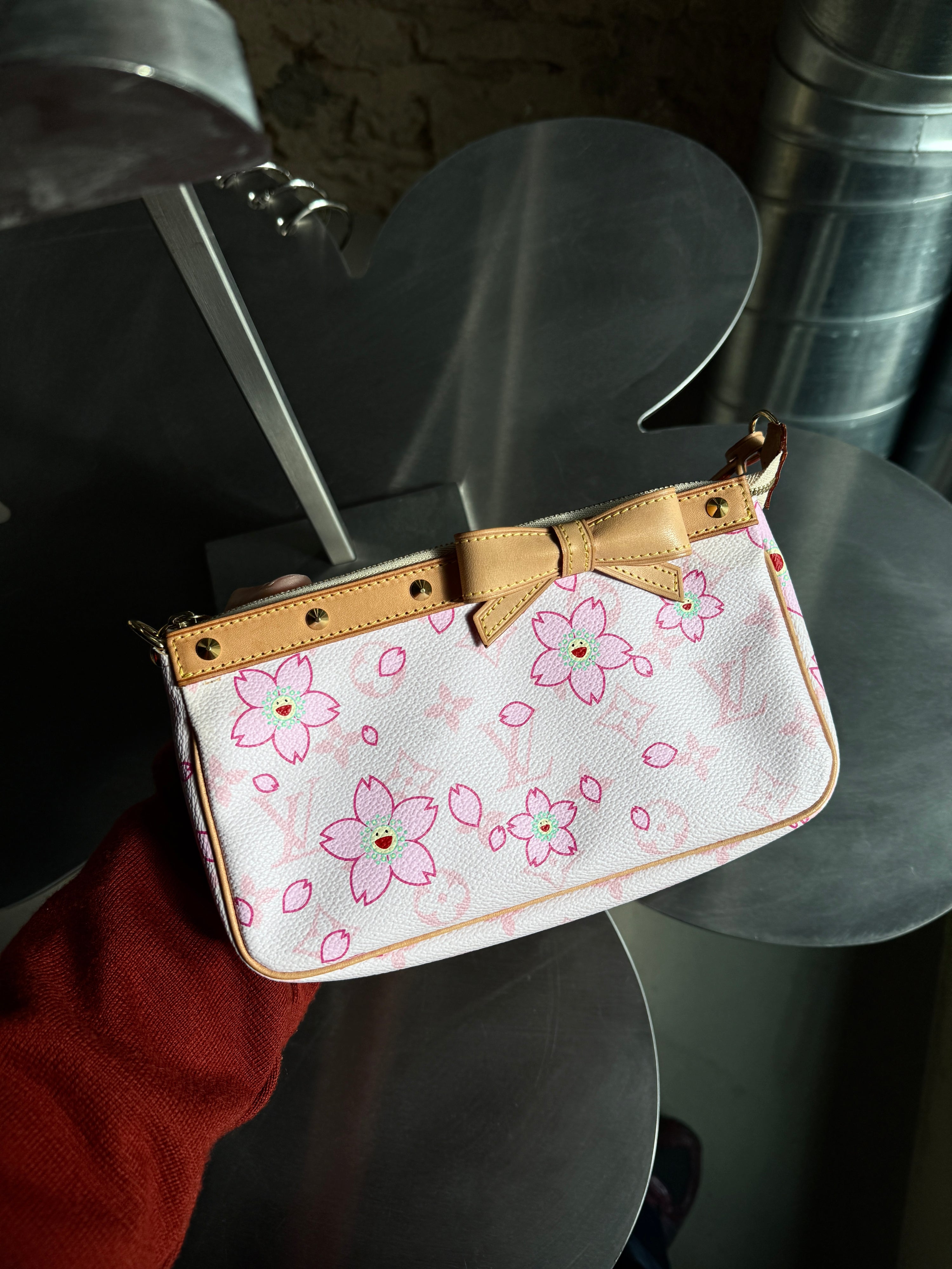 Vintage 2003 Louis Vuitton x Murakami Sakura Cherry Blossoms Pochette Handbag