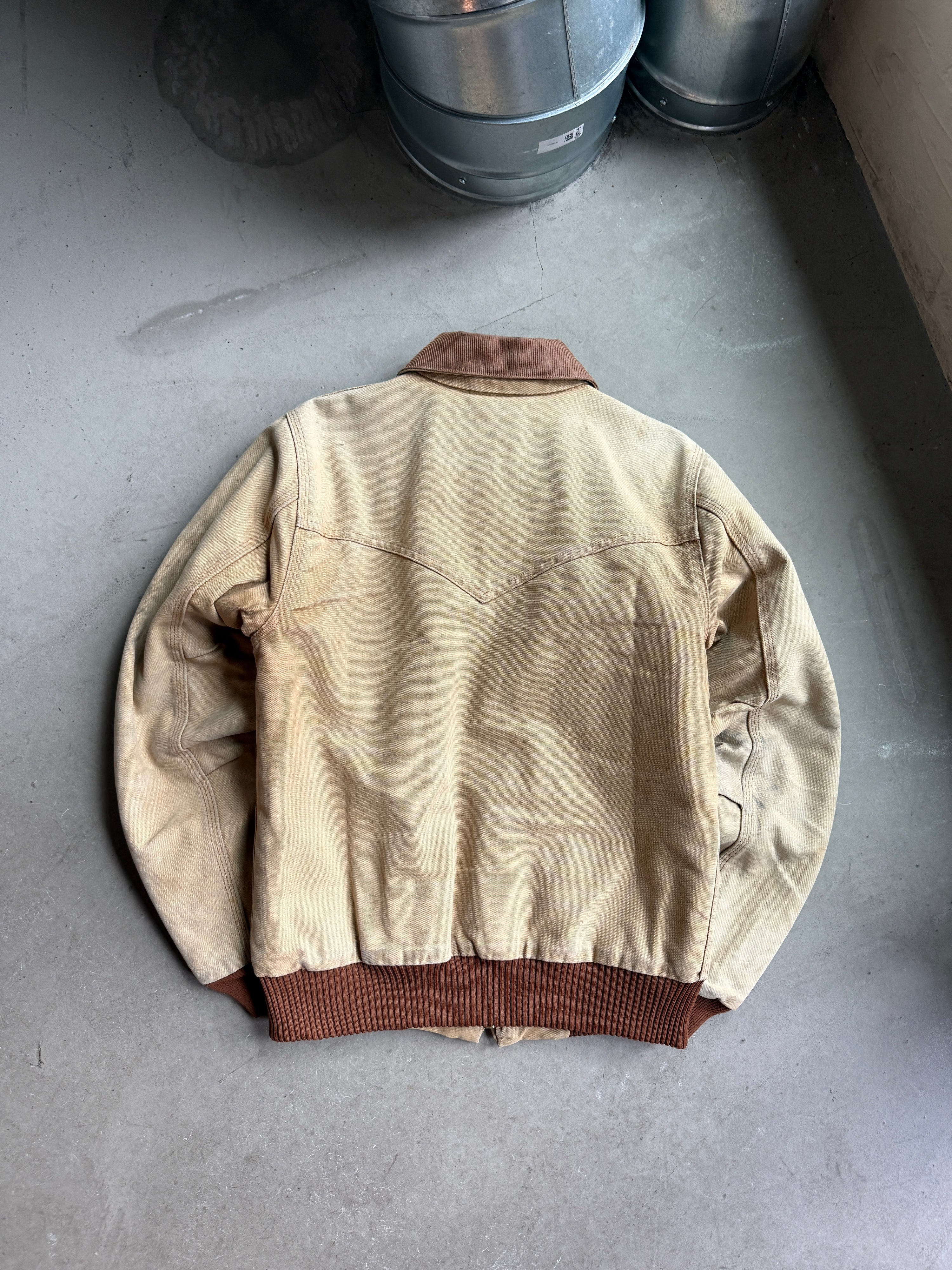 Vintage 2000s Trashed Carhartt Santa Fe Jacket Beige - S