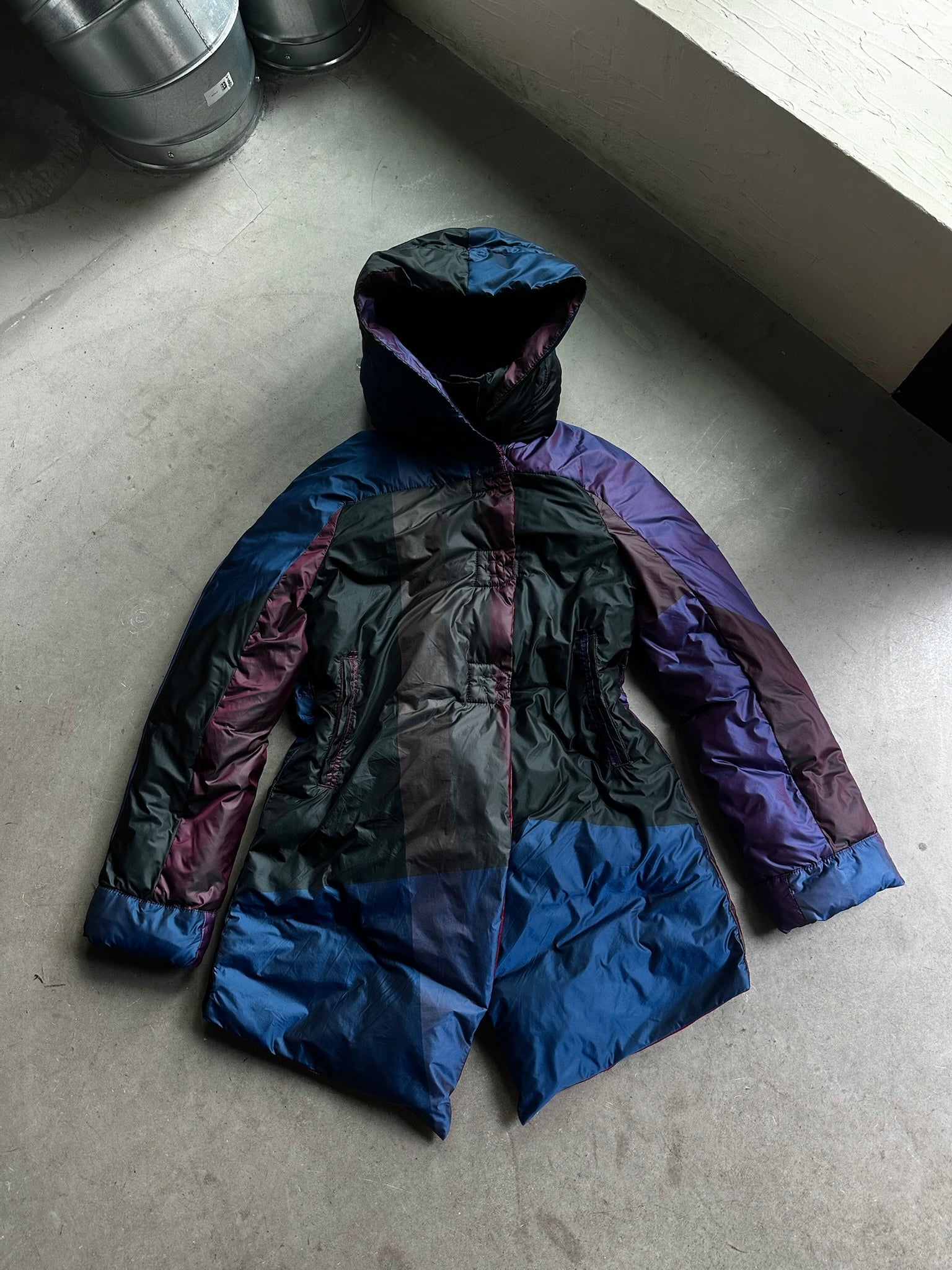 Martihé + François Girbaud Colorbocked Puffer Parka Purple - S