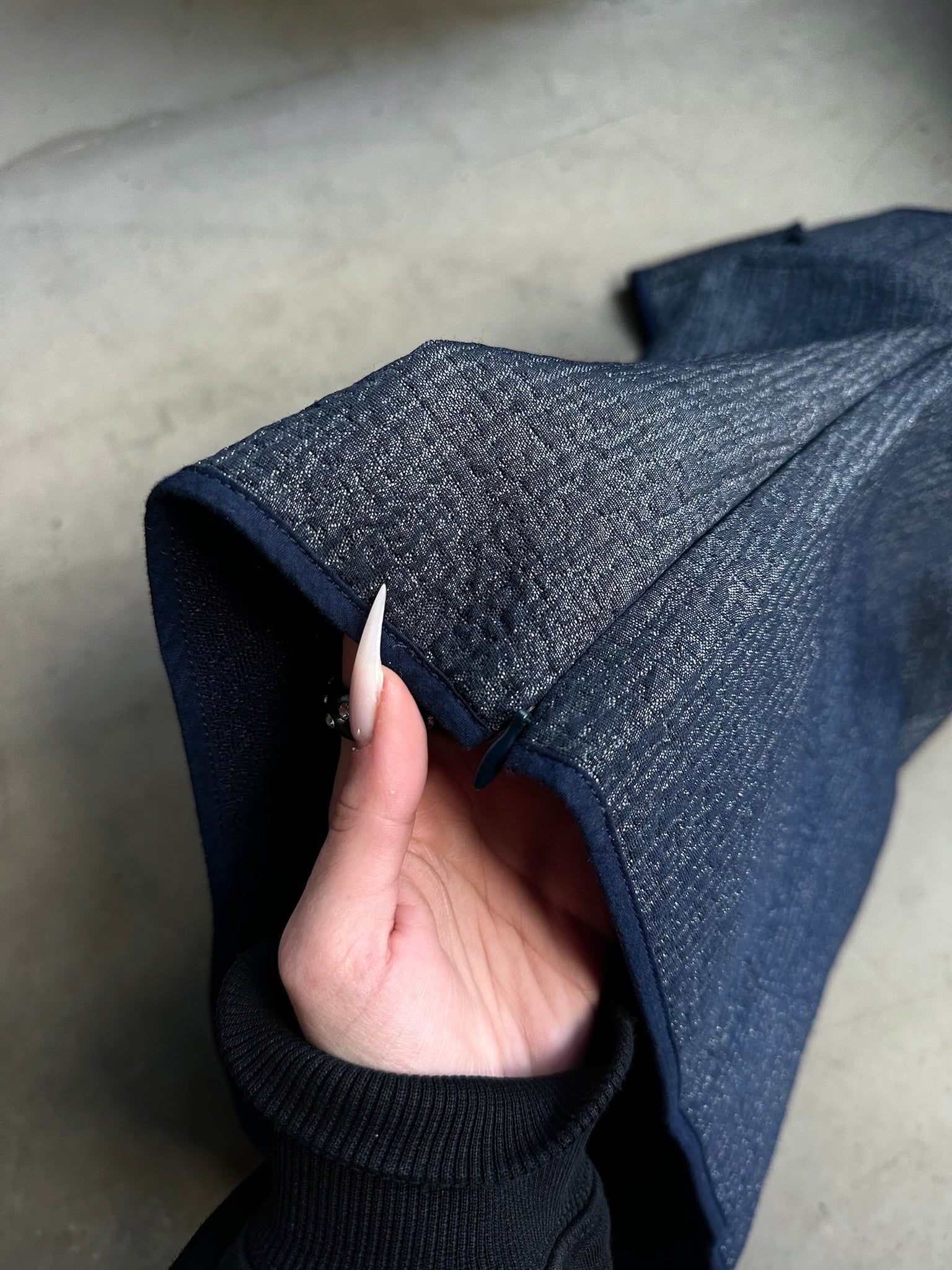 2000s Sisley Shiny Cutout Top Navy - S