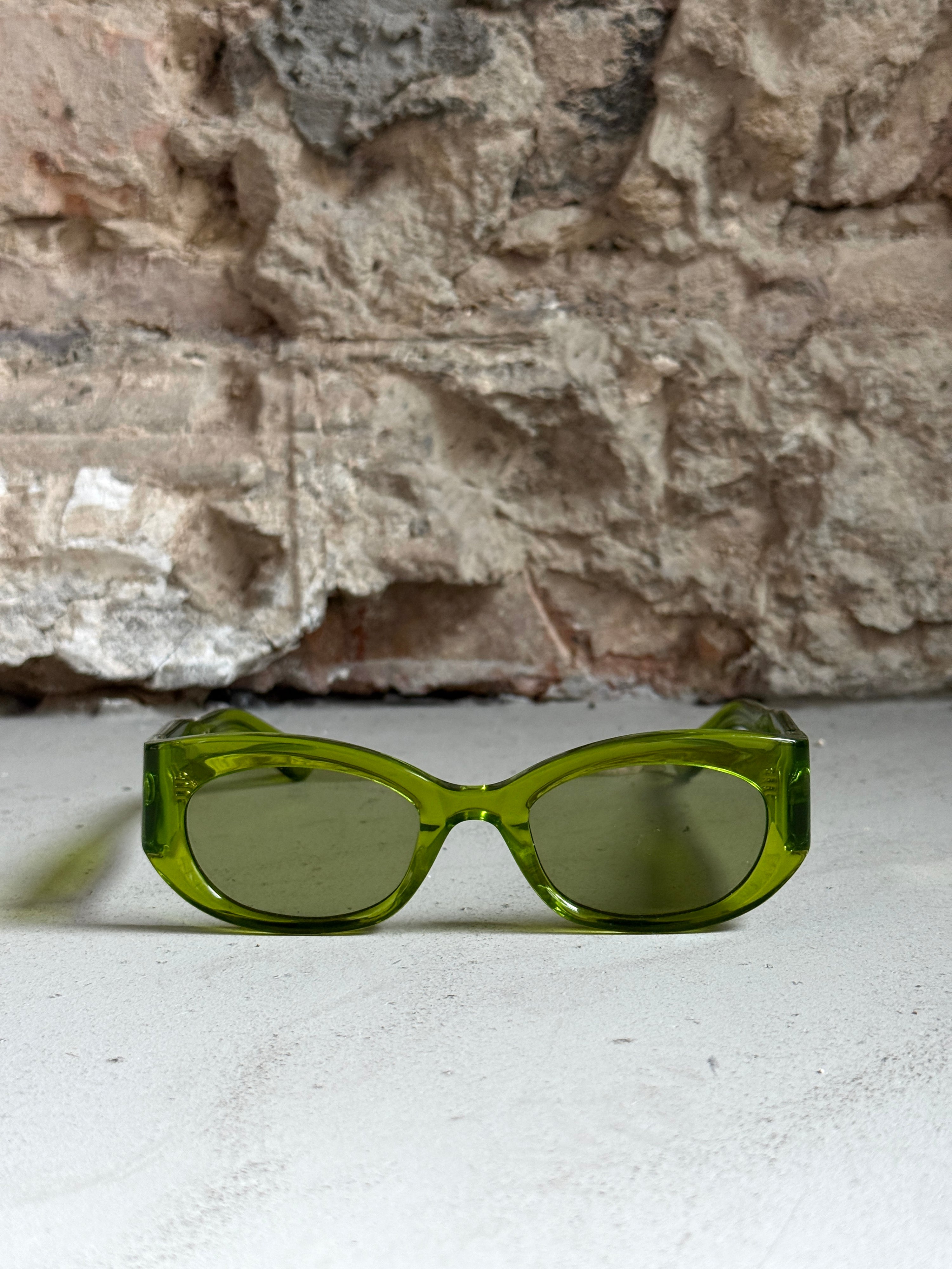GANNI x Ace Tate “Xena” Sunglasses Neon Green