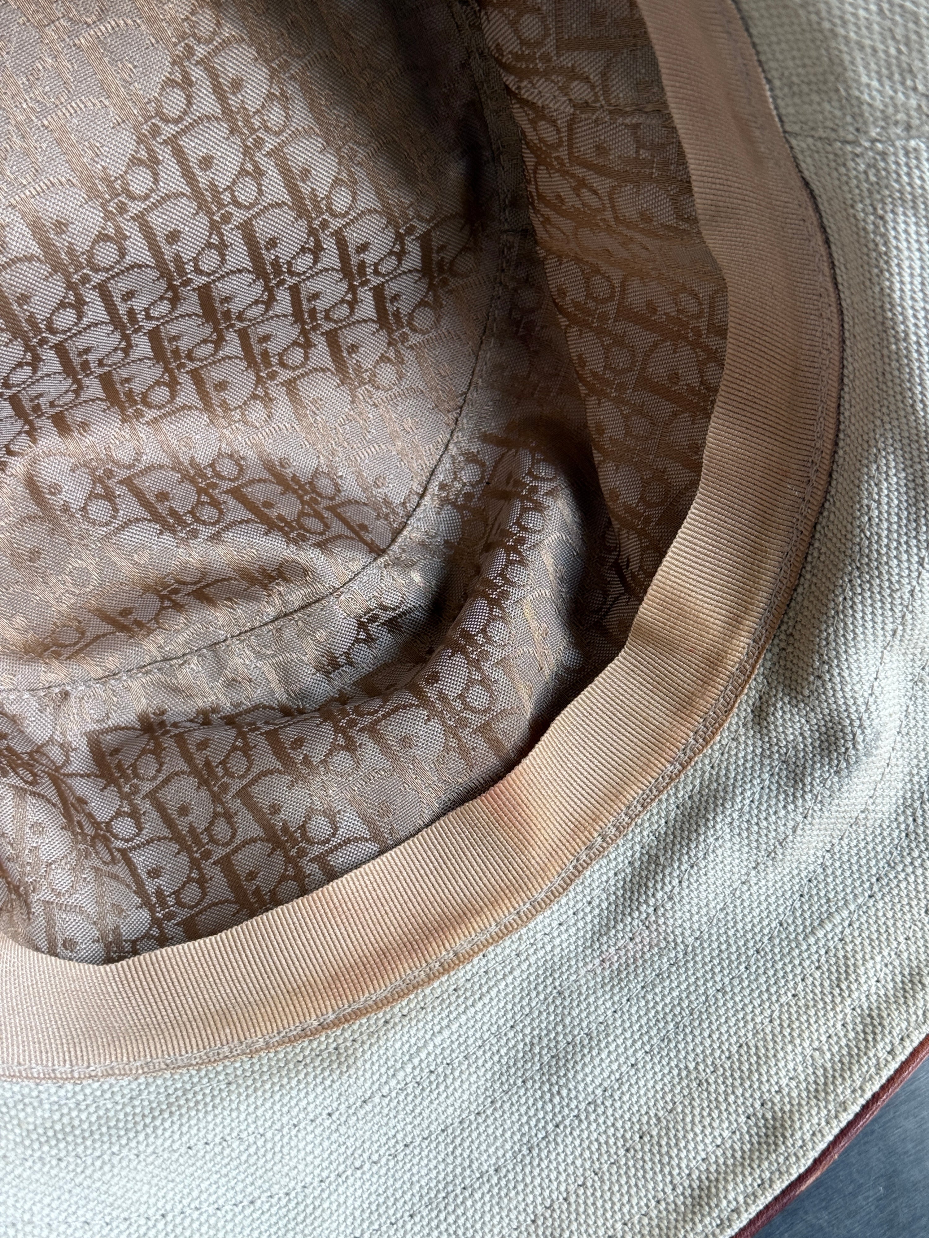 Vintage Christian Dior Canvas Safari Oblique Bucket Hat